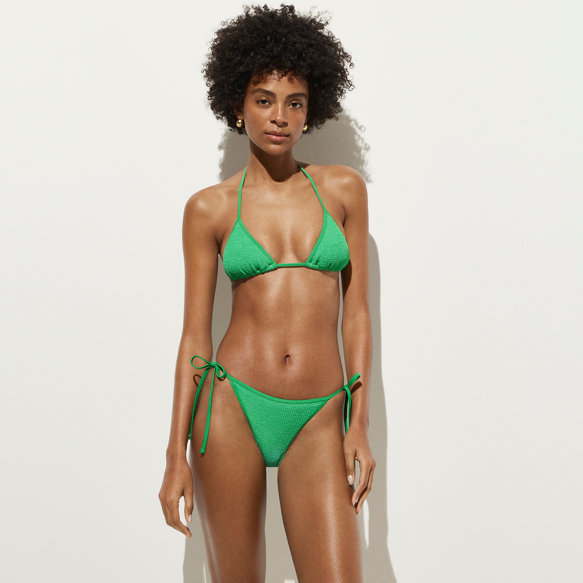 womens Cheeky scrunchie string bikini bottom