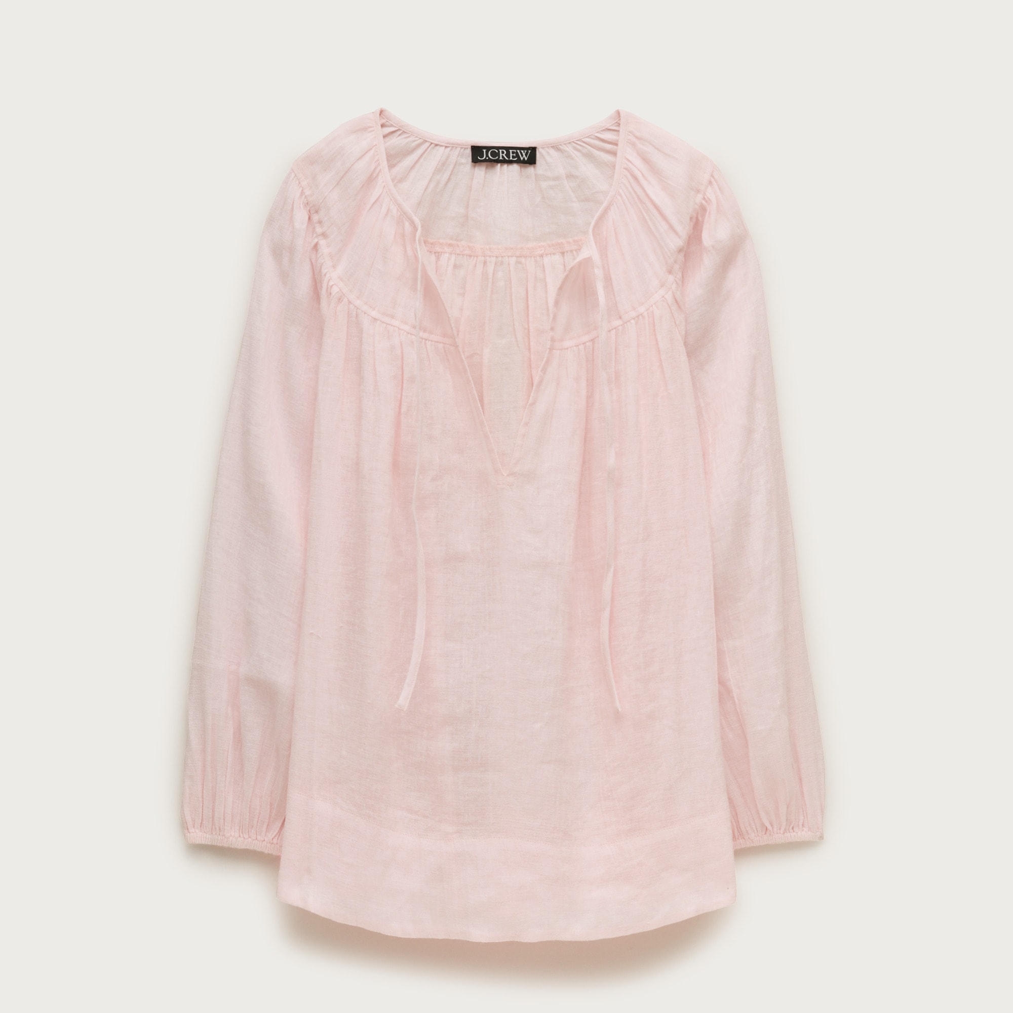 Long-sleeve tunic top in Hampton linen-blend