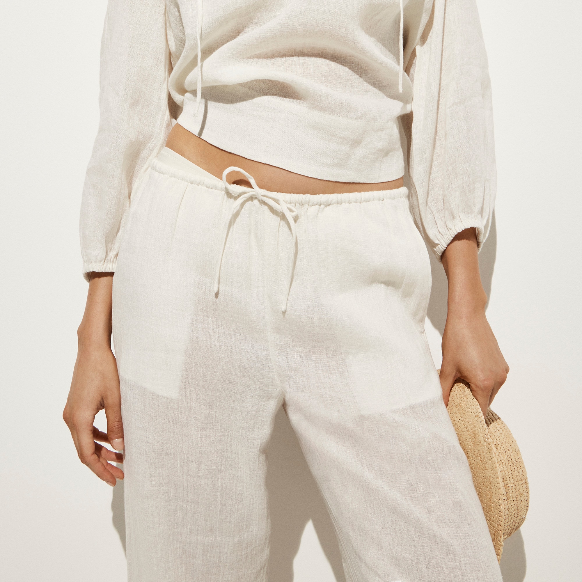 Beach pant in linen-cotton blend