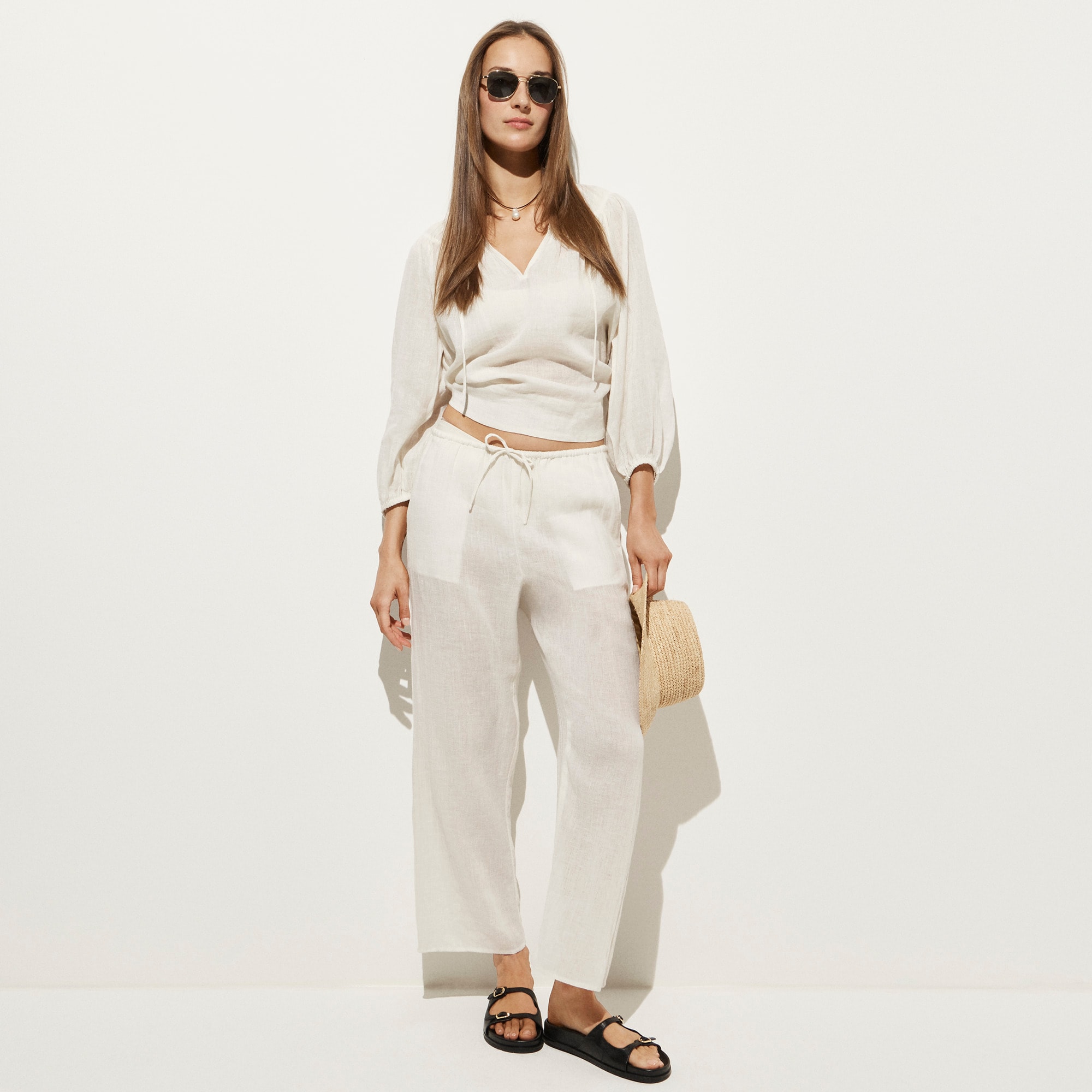 Beach pant in linen-cotton blend - image 2