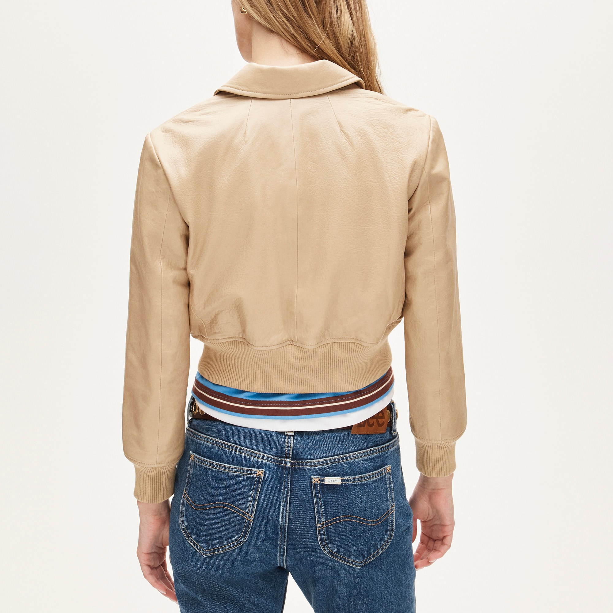 Collection Cropped Flight Jacket In Leather For Women | J.Crew