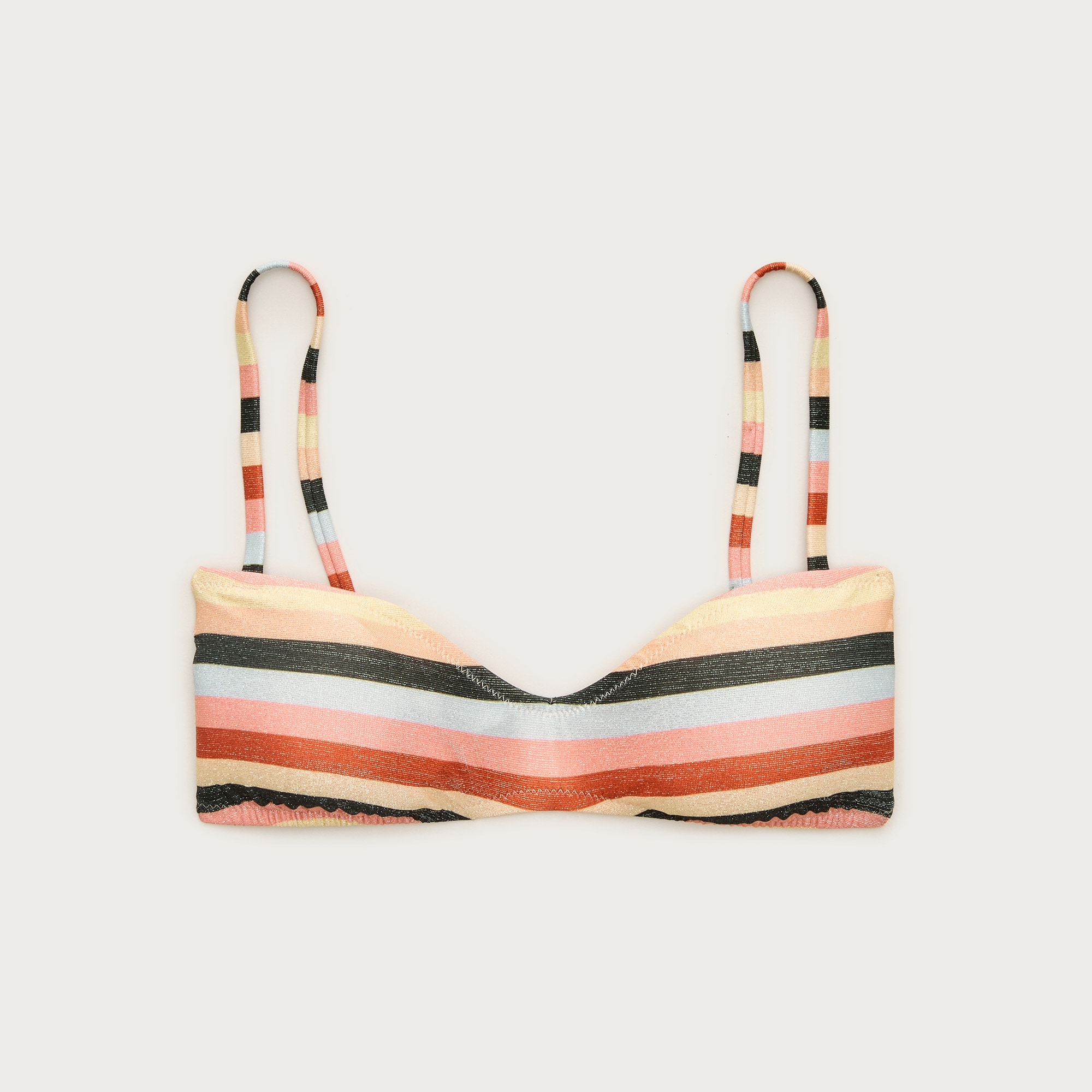 Wave bikini top in sparkle stripe