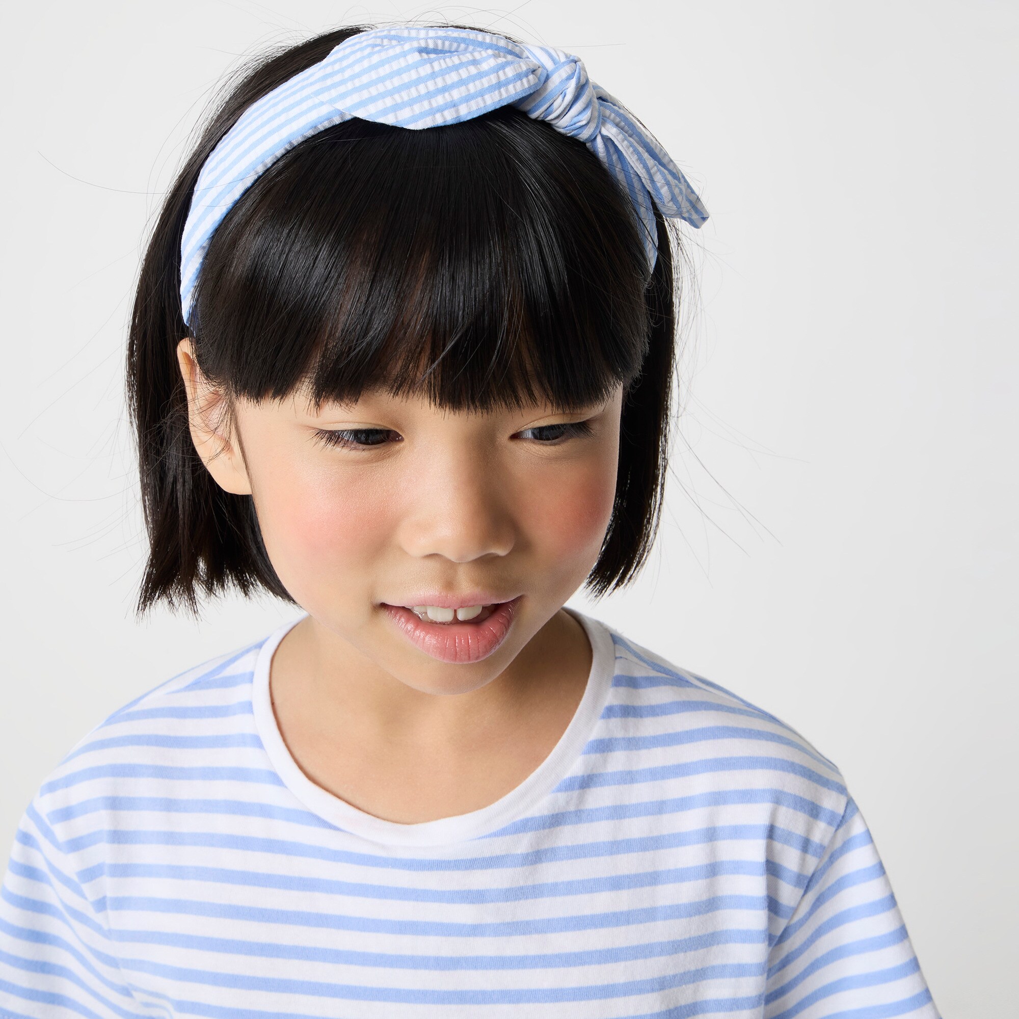  Girls' seersucker bow headband