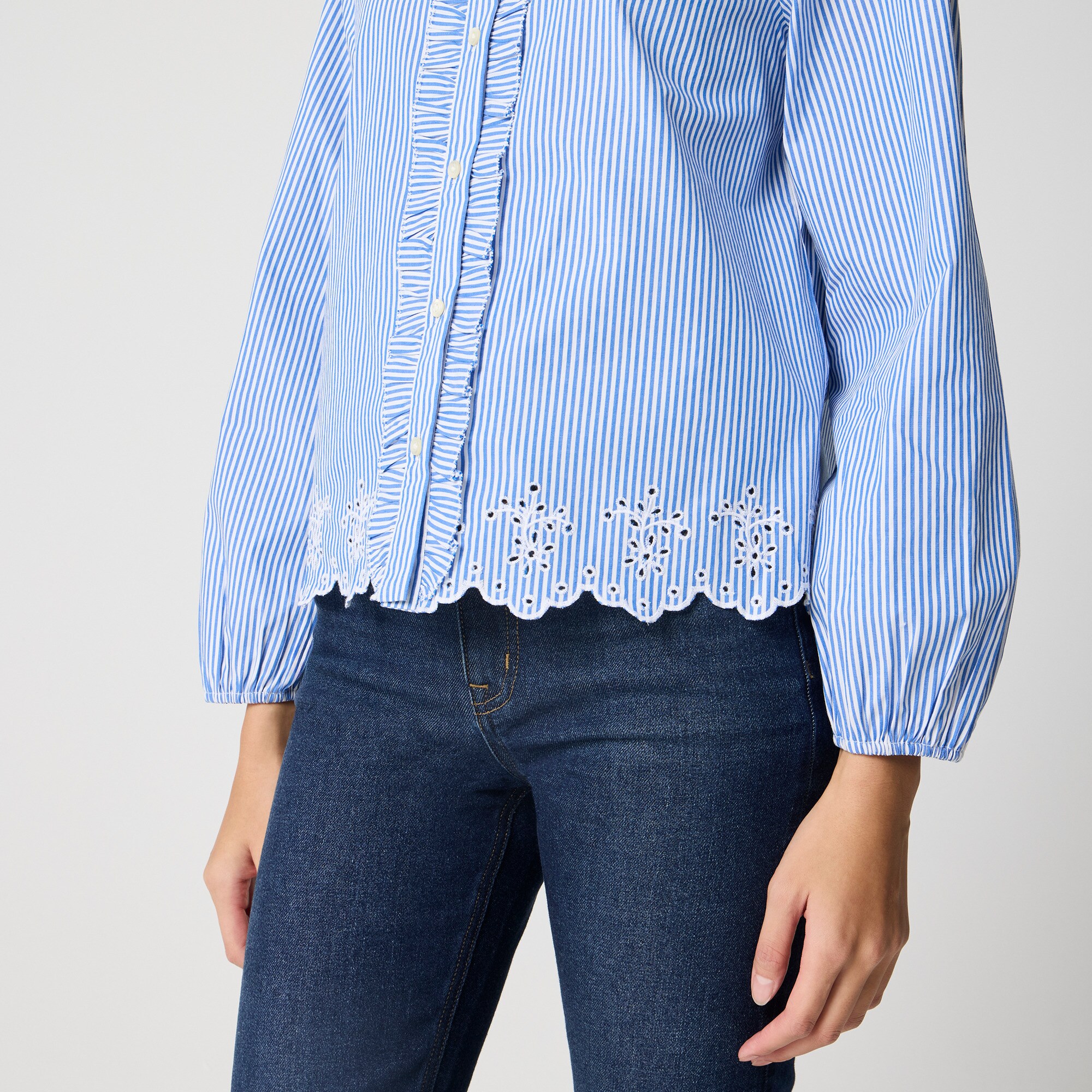Embroidered button-up shirt