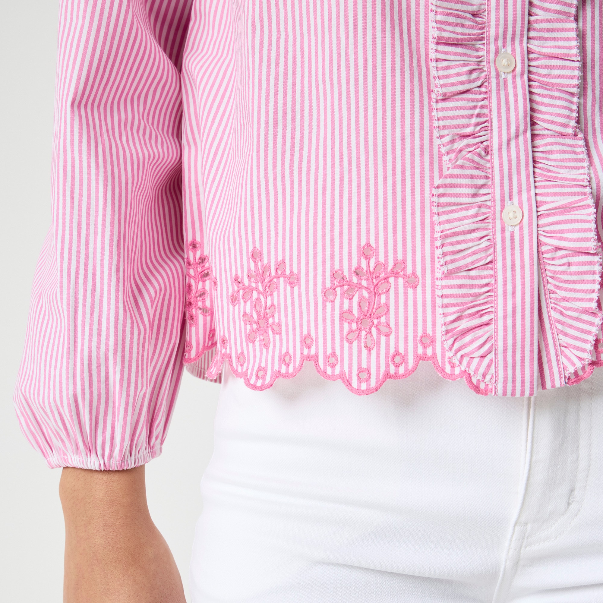 Embroidered button-up shirt