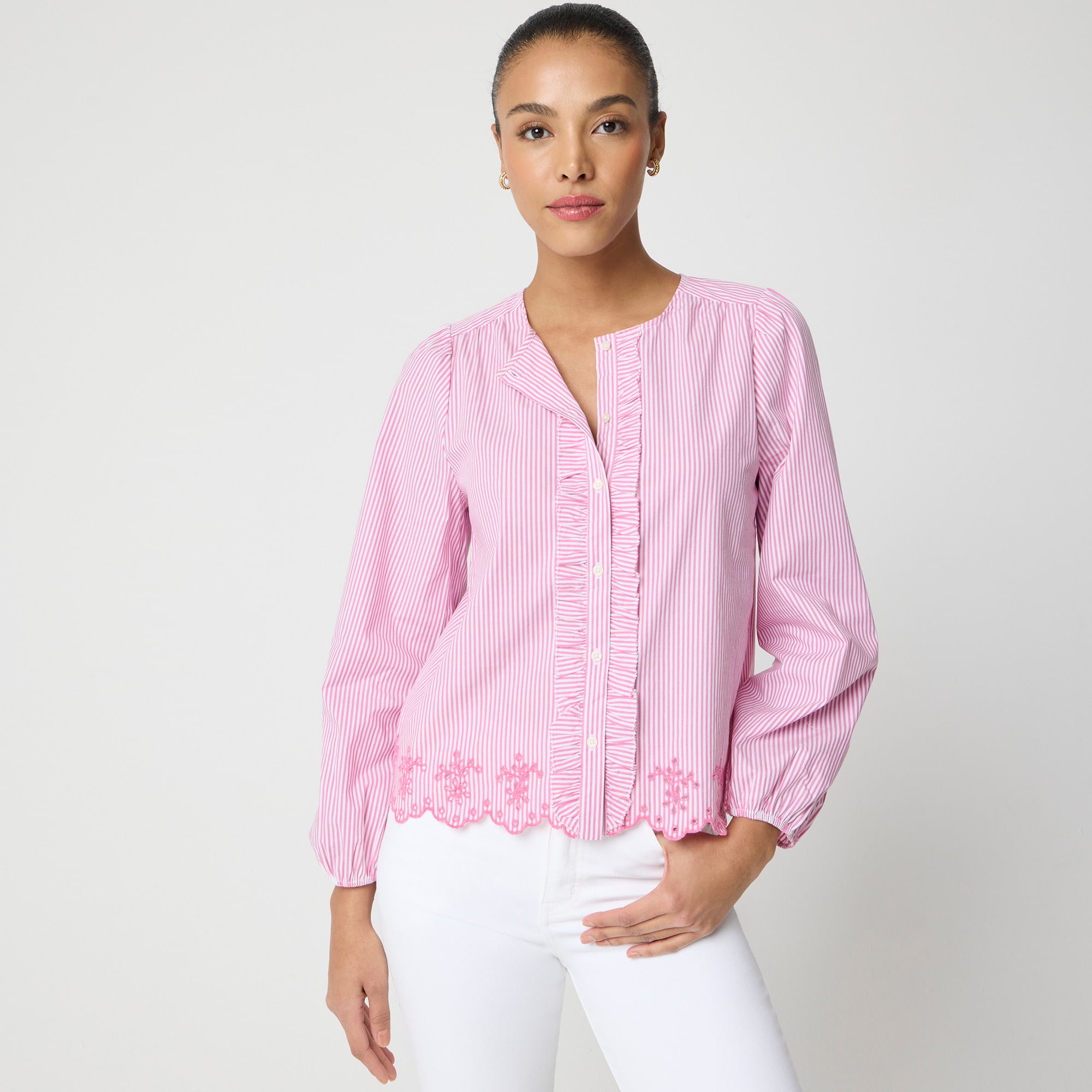  Embroidered button-up shirt