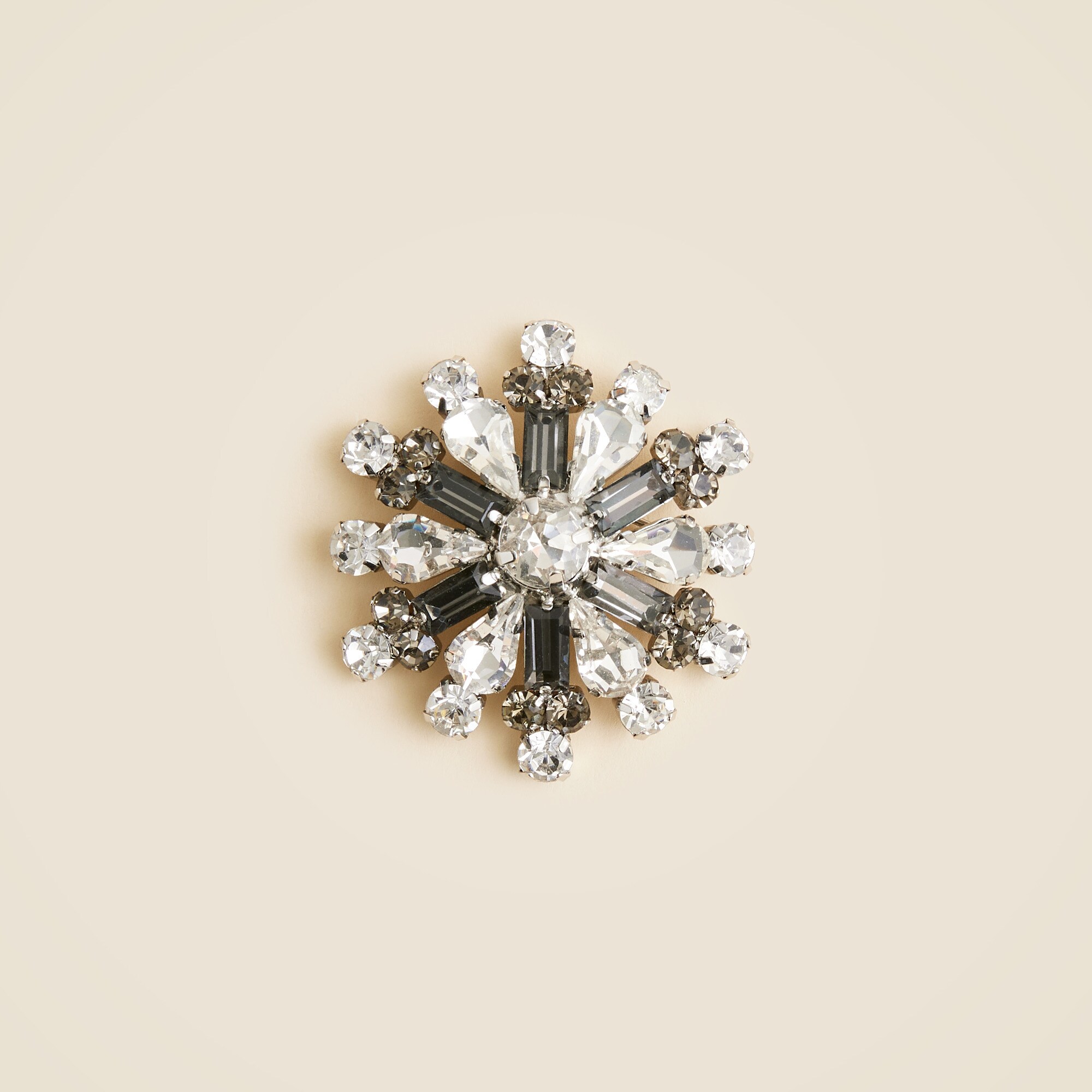  Two-tone crystal brooch