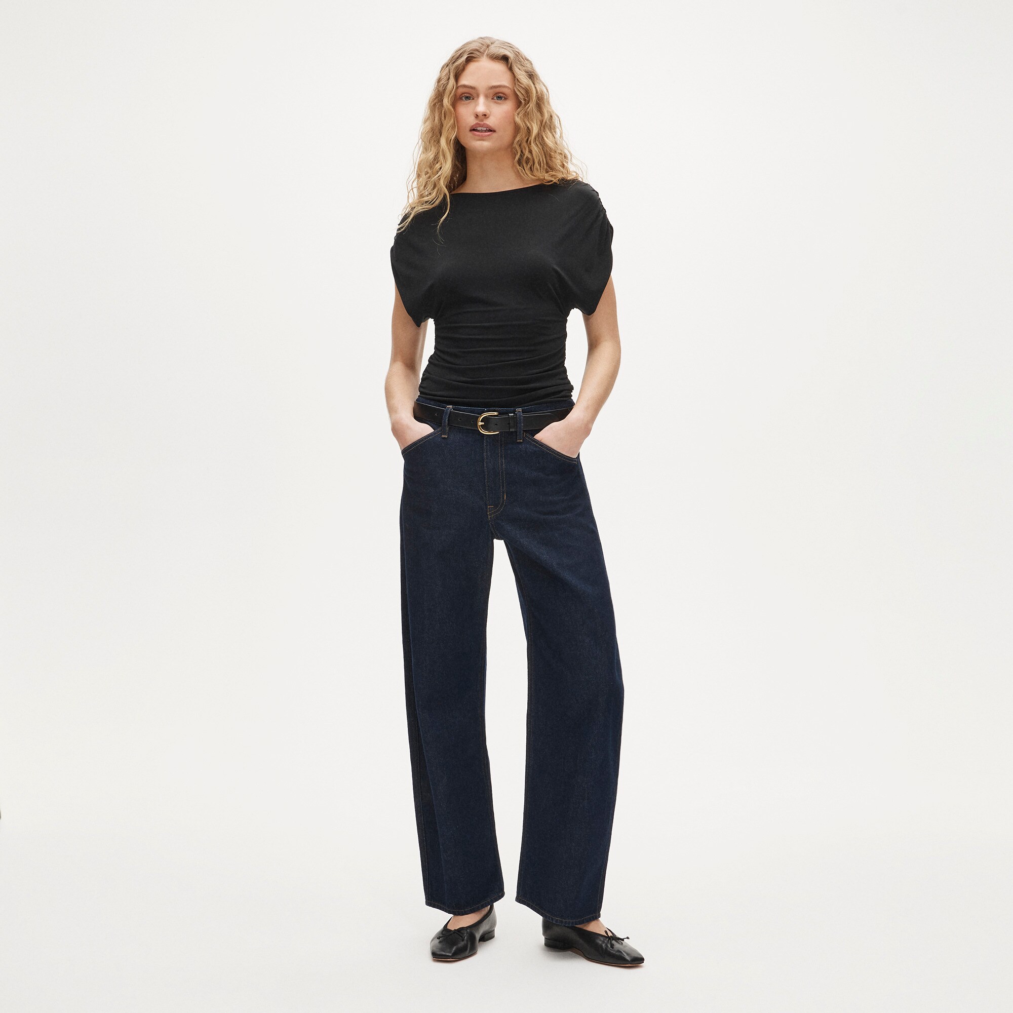 Ruched top in matte jersey