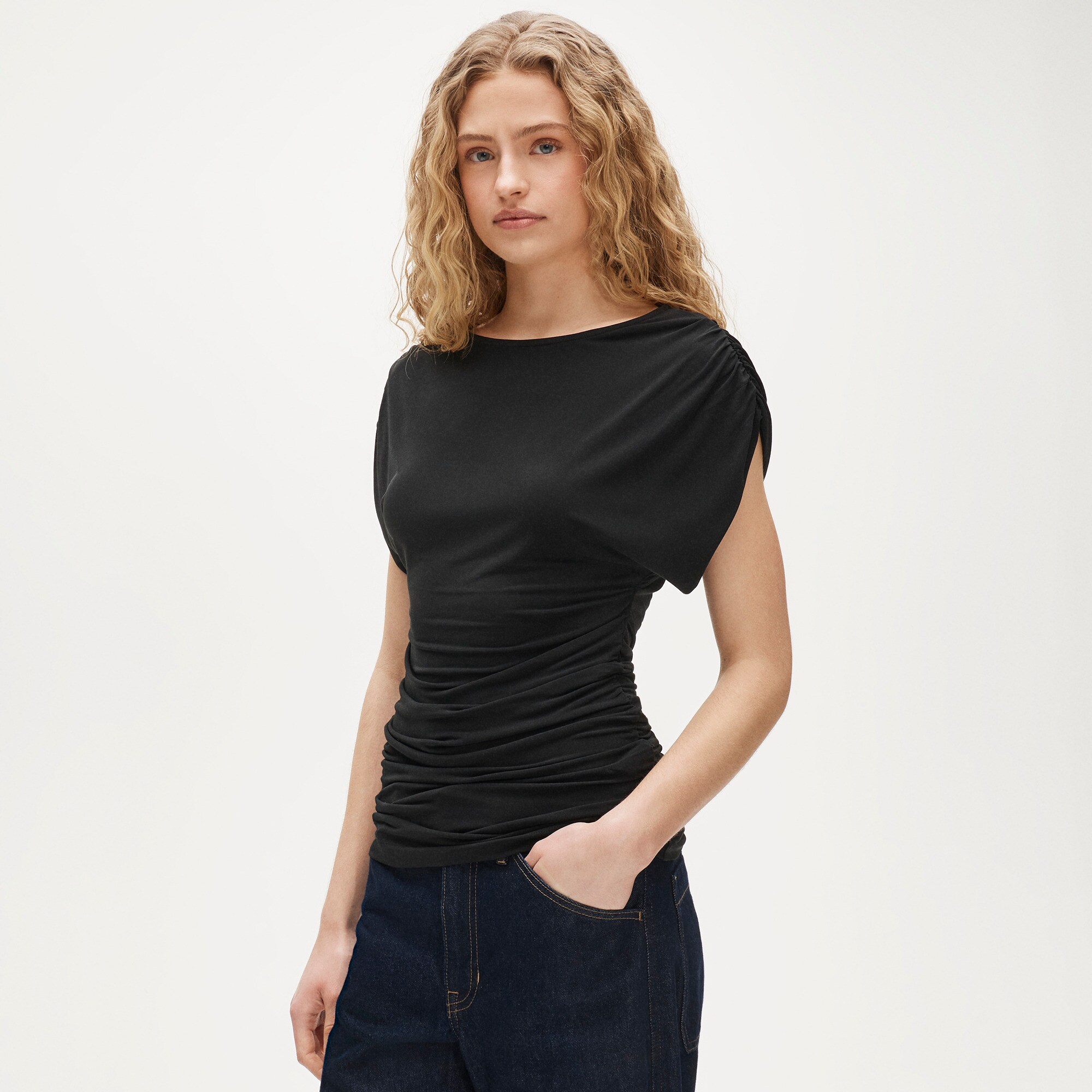Ruched top in matte jersey