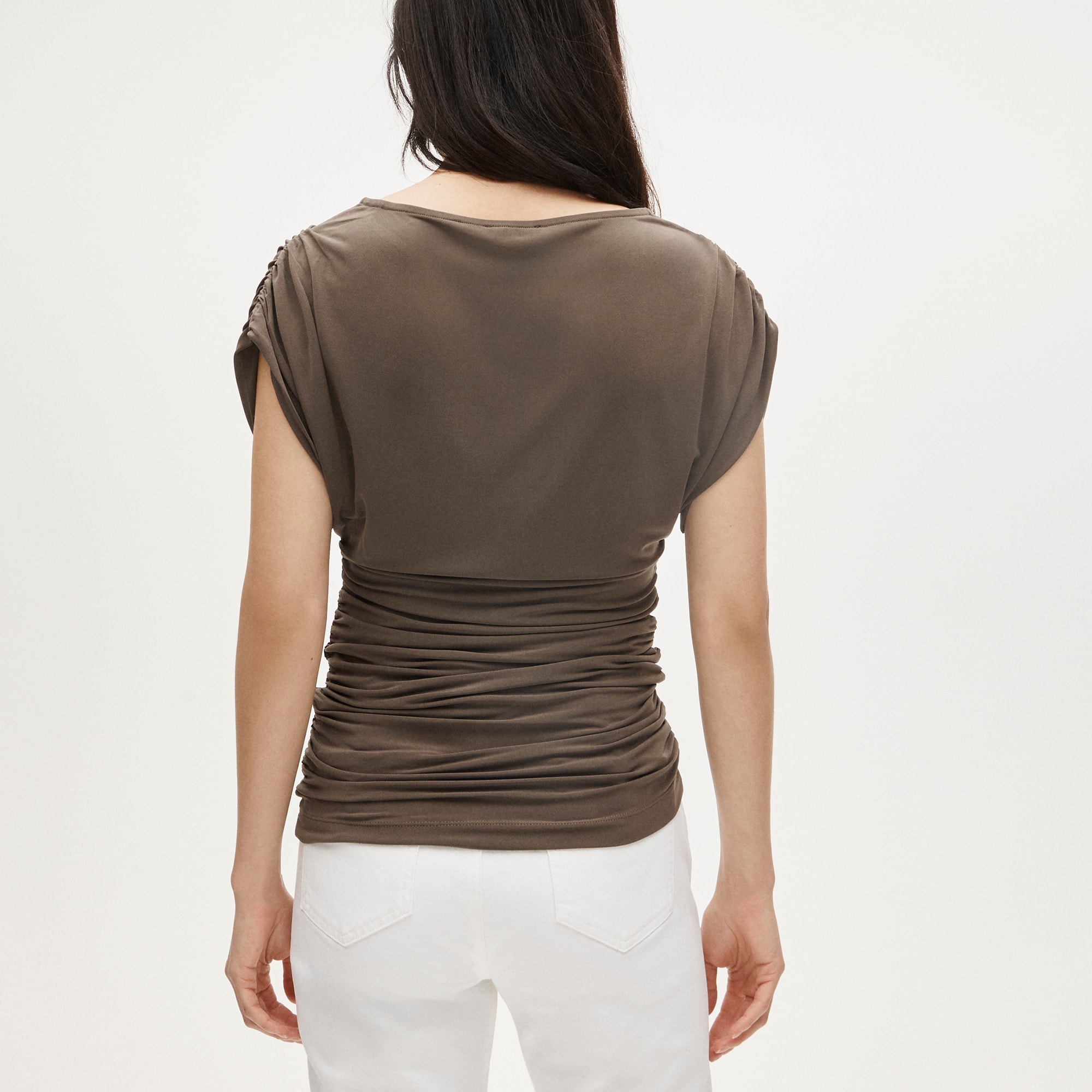 Ruched top in matte jersey