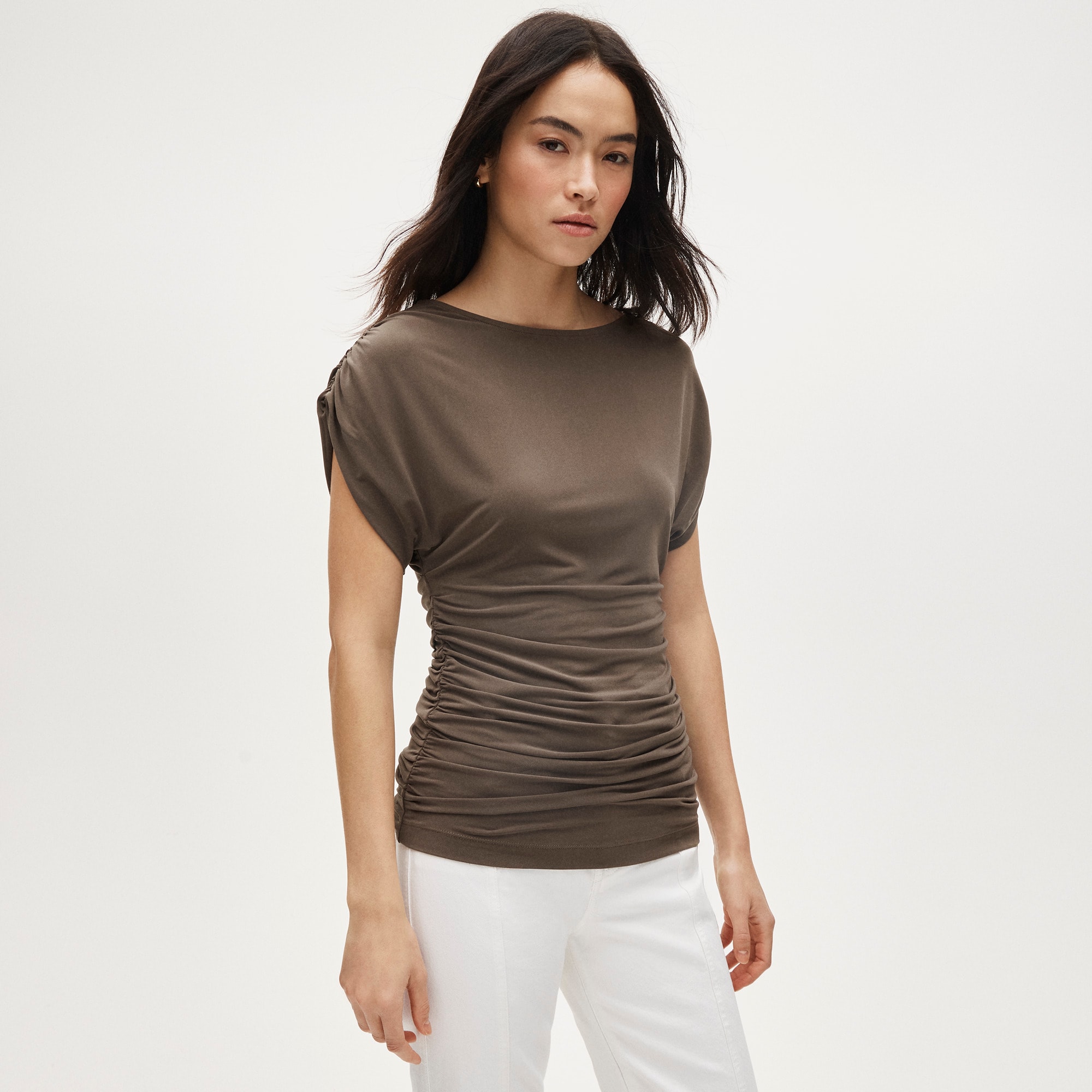 Ruched top in matte jersey - image 2