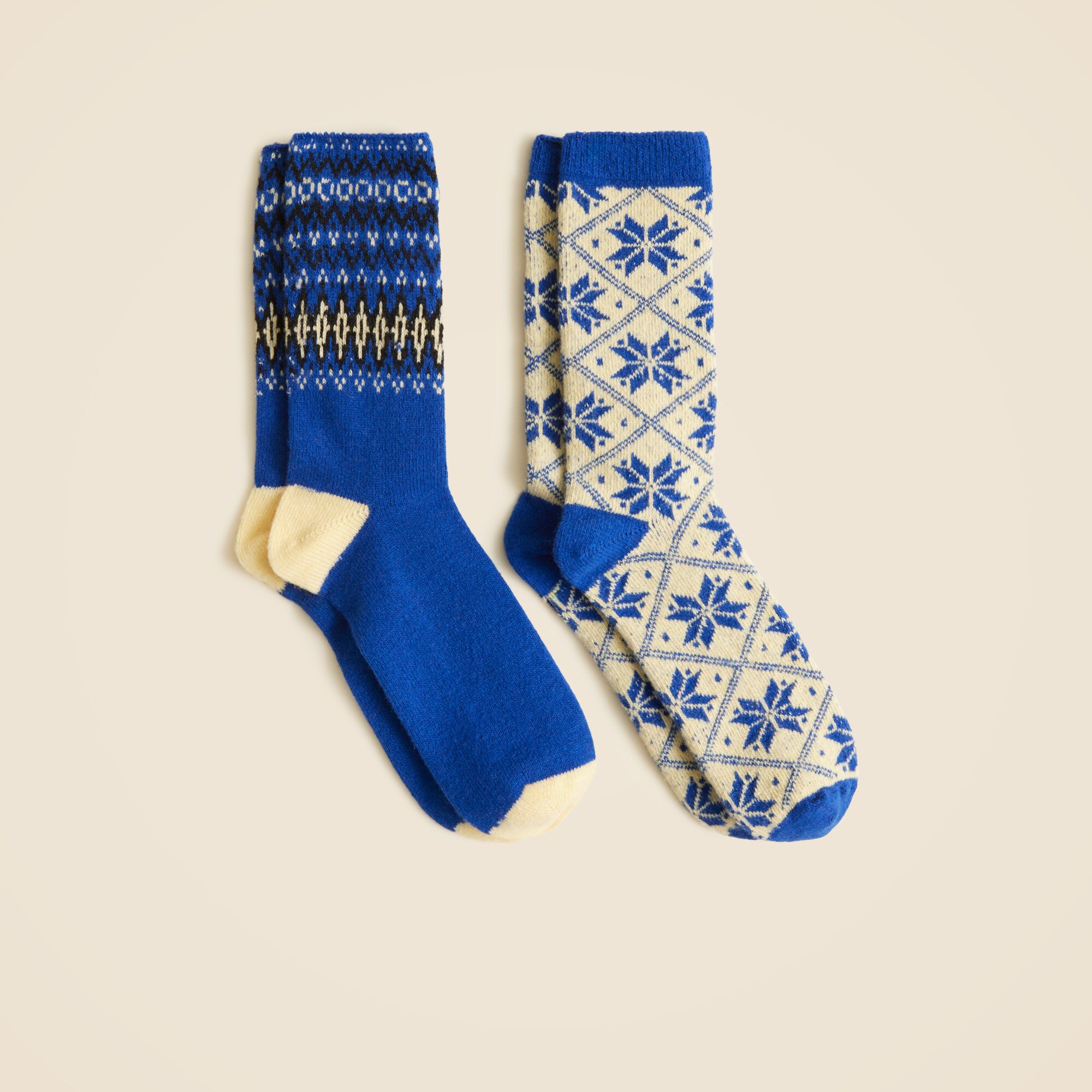 Fair Isle snowflake socks two-pack