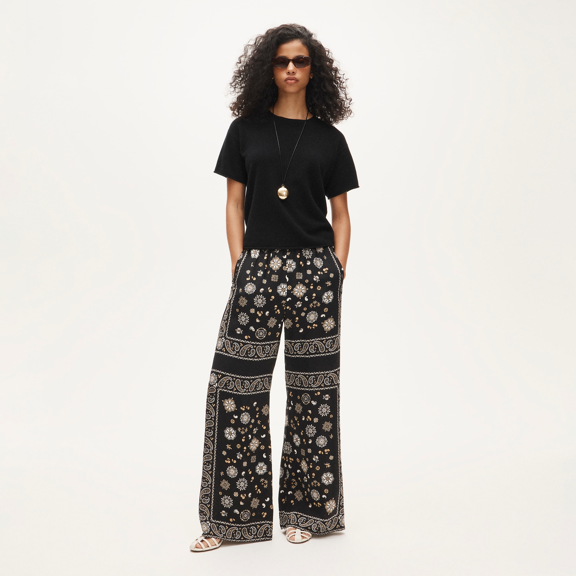 Petite Cosmo pant in bandana-print viscose twill - Other