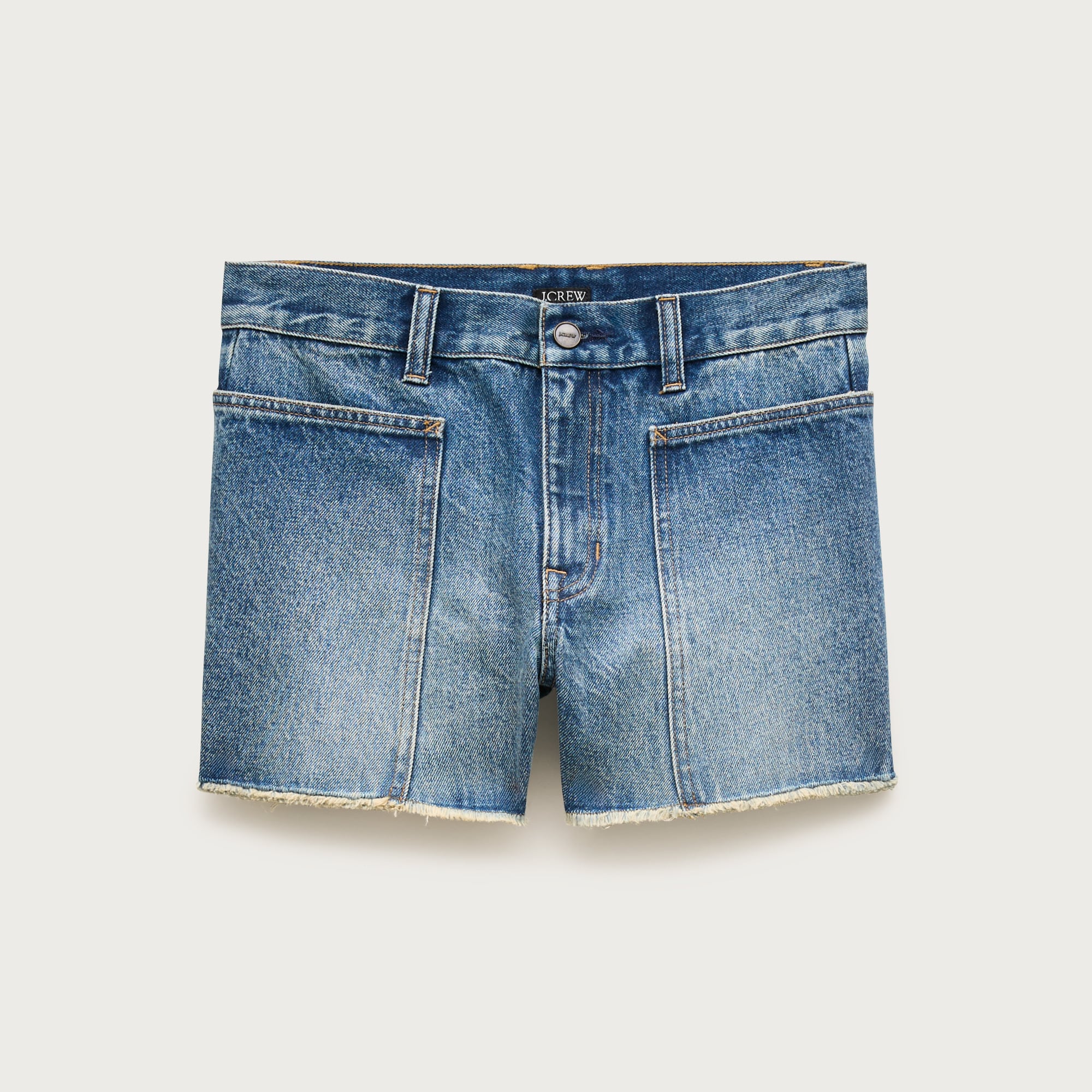 Frayed denim short