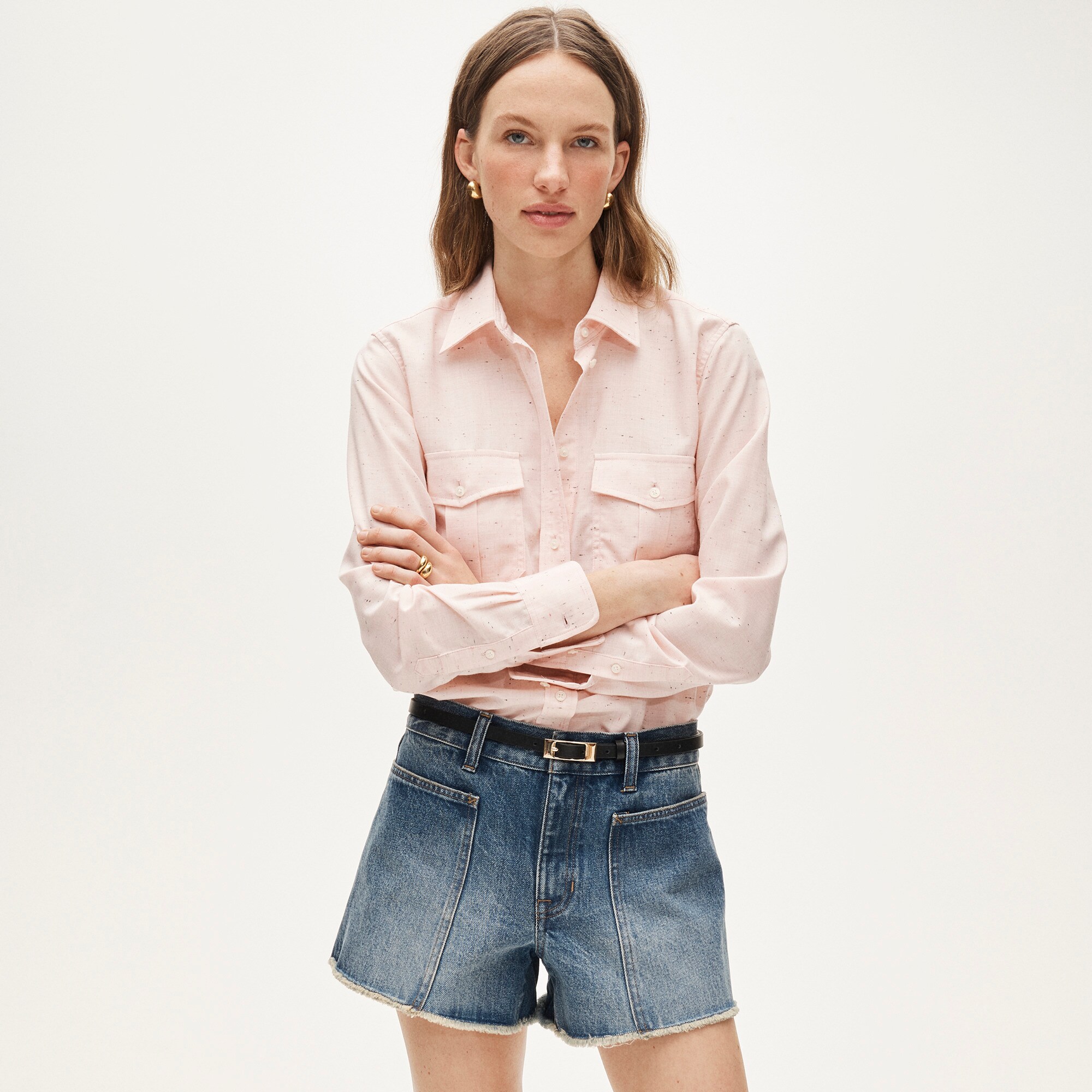 Short Femme J.Crew En Coton Rose - Taille 6 - Neuf Sans étiquettes - Coupe Décontractée