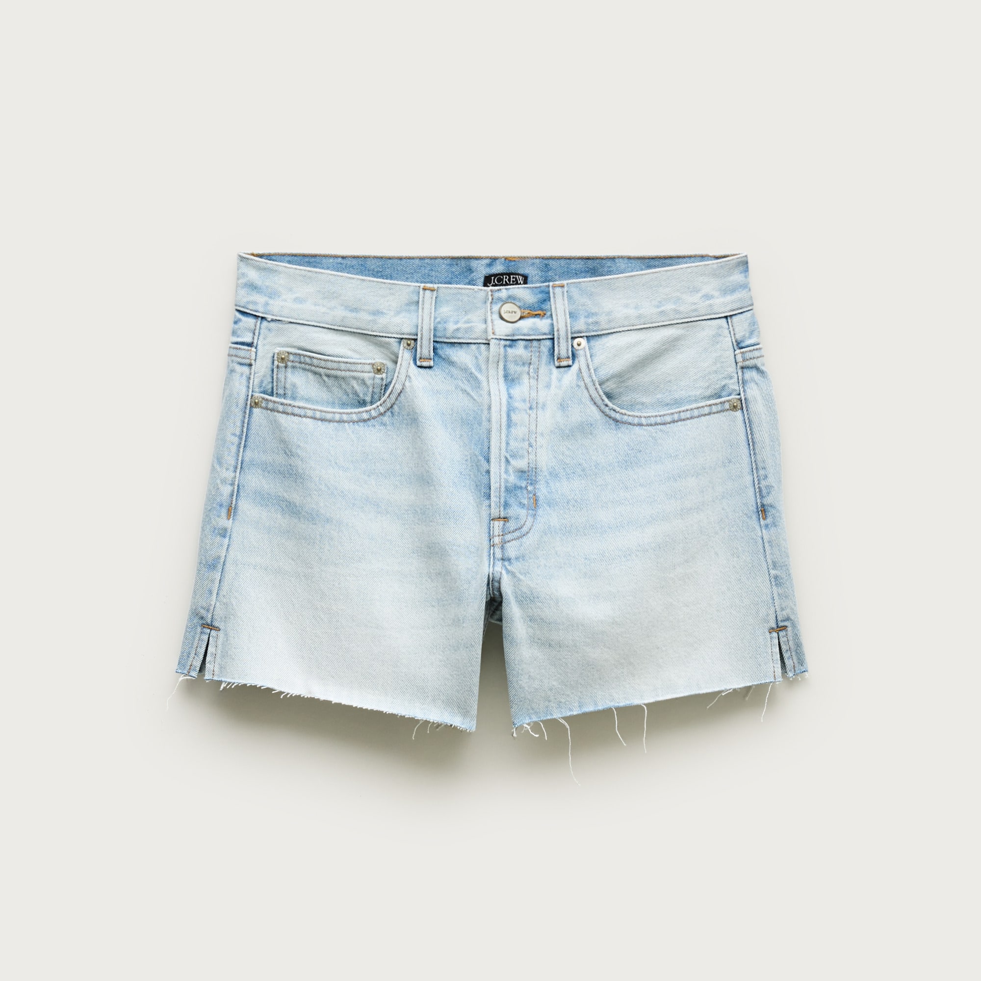 Mid-rise A-line denim short