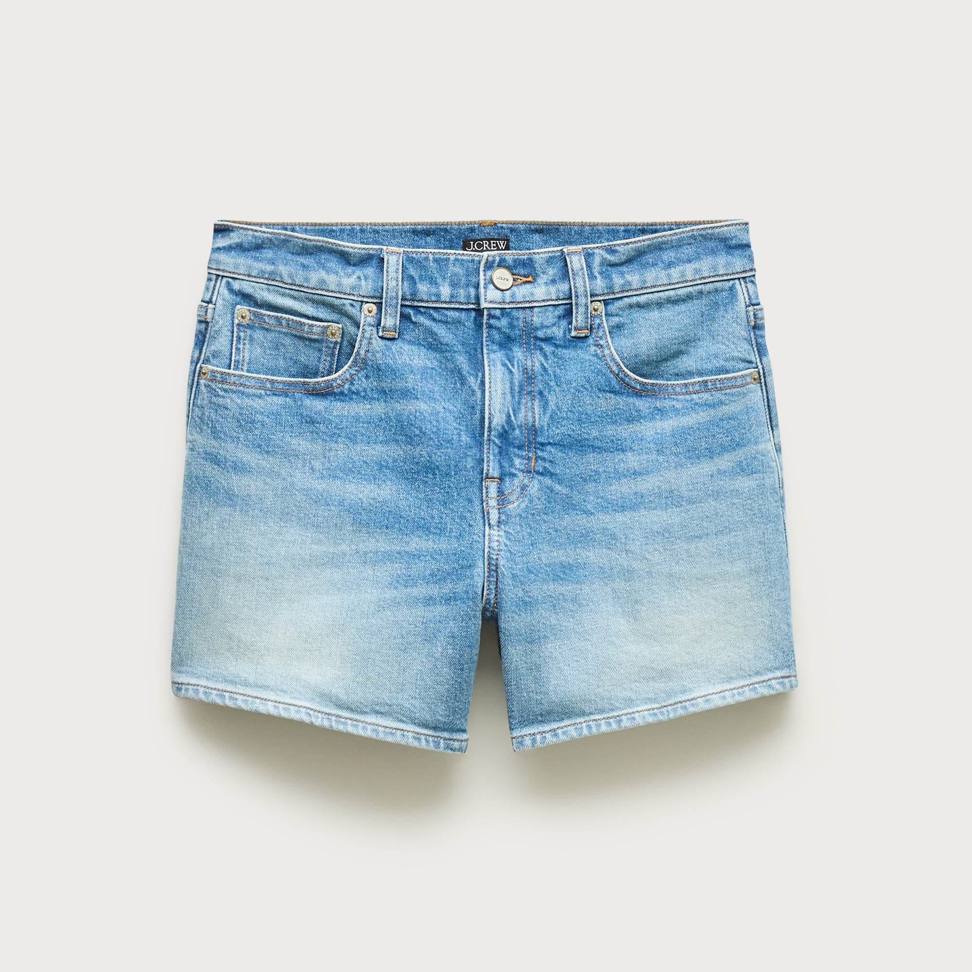 High-rise denim short