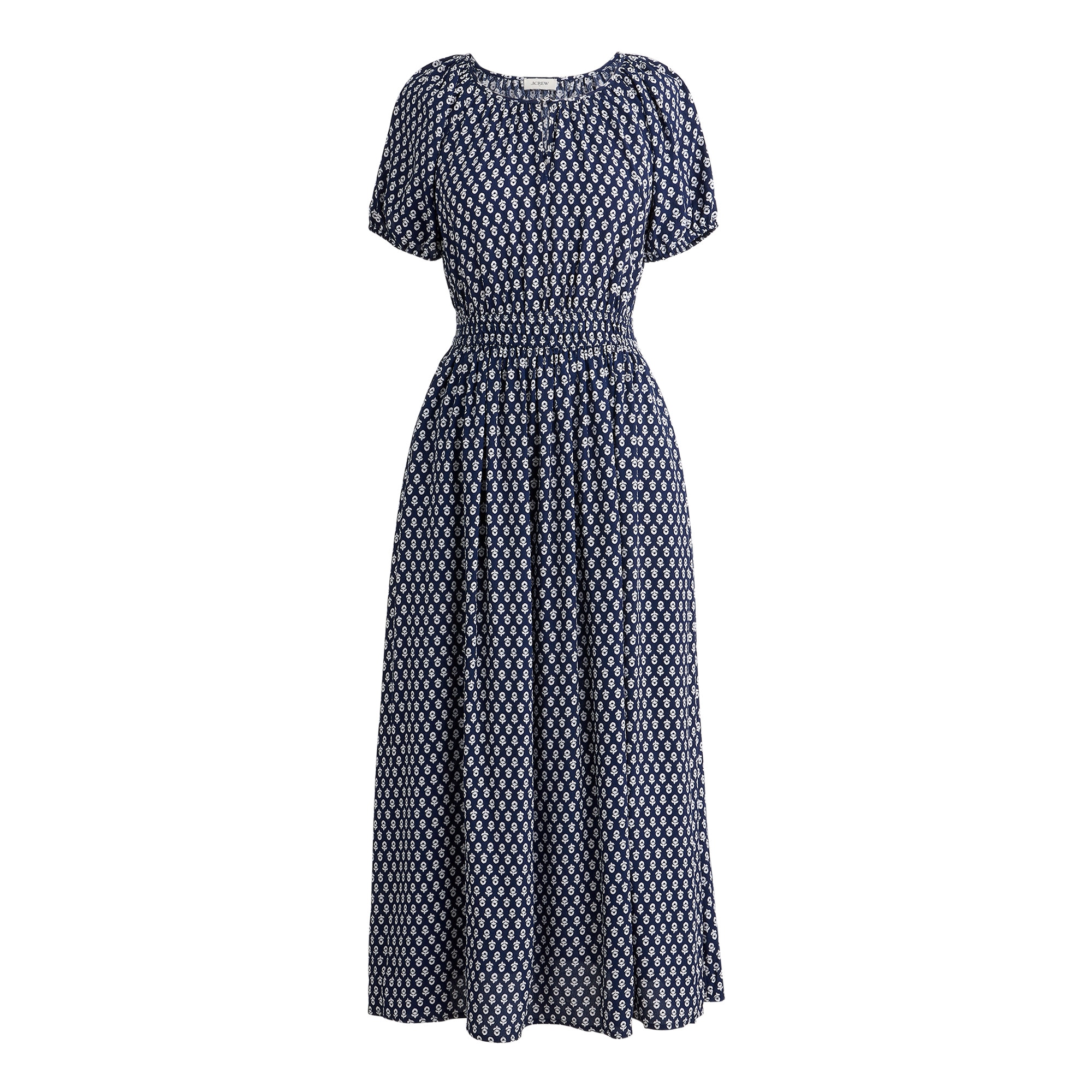 Block-print midi dress