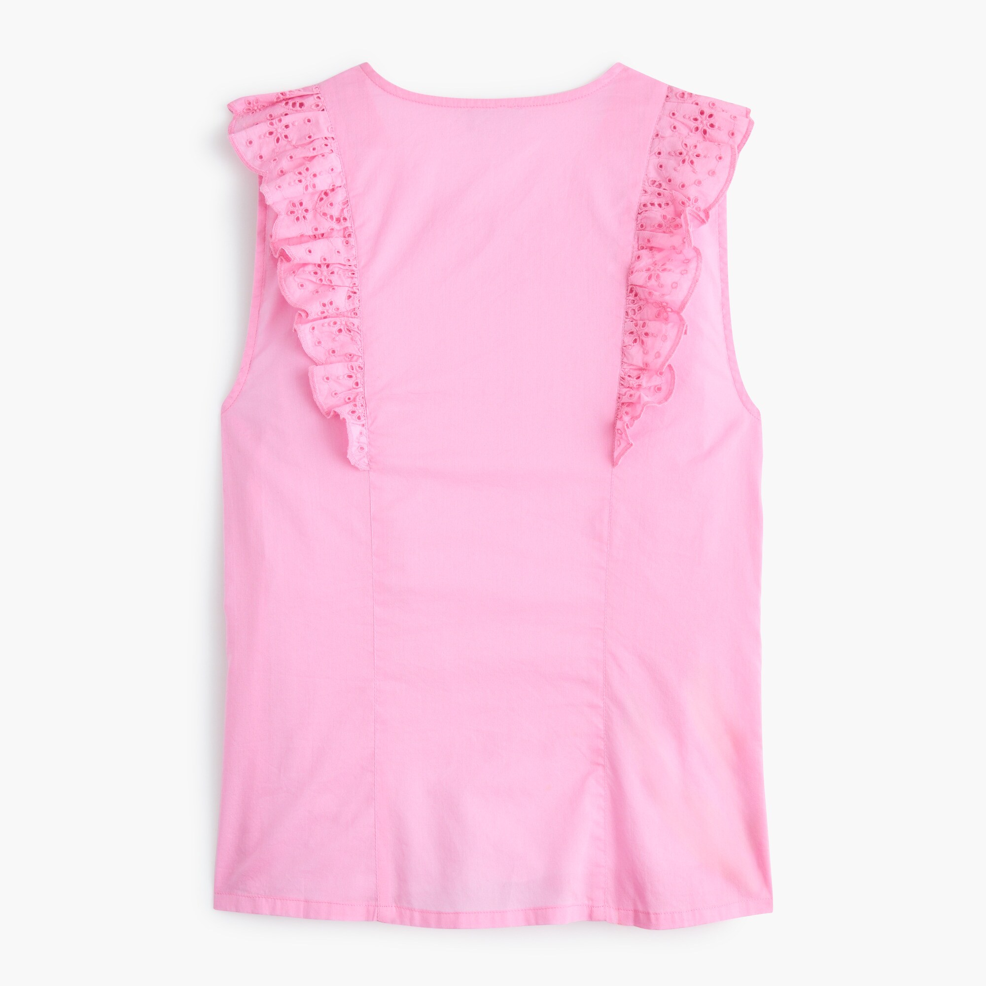 Eyelet flutter-sleeve top