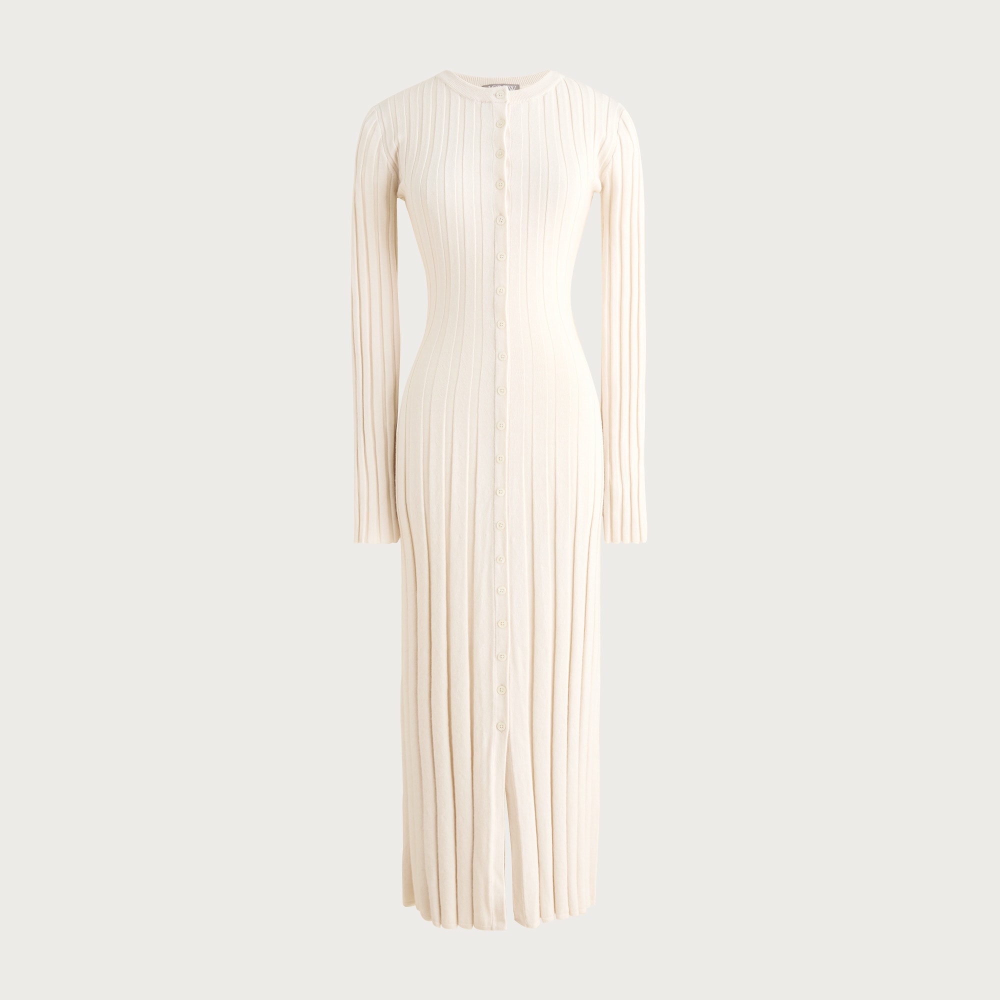 Wide-rib sweater-dress in merino wool blend