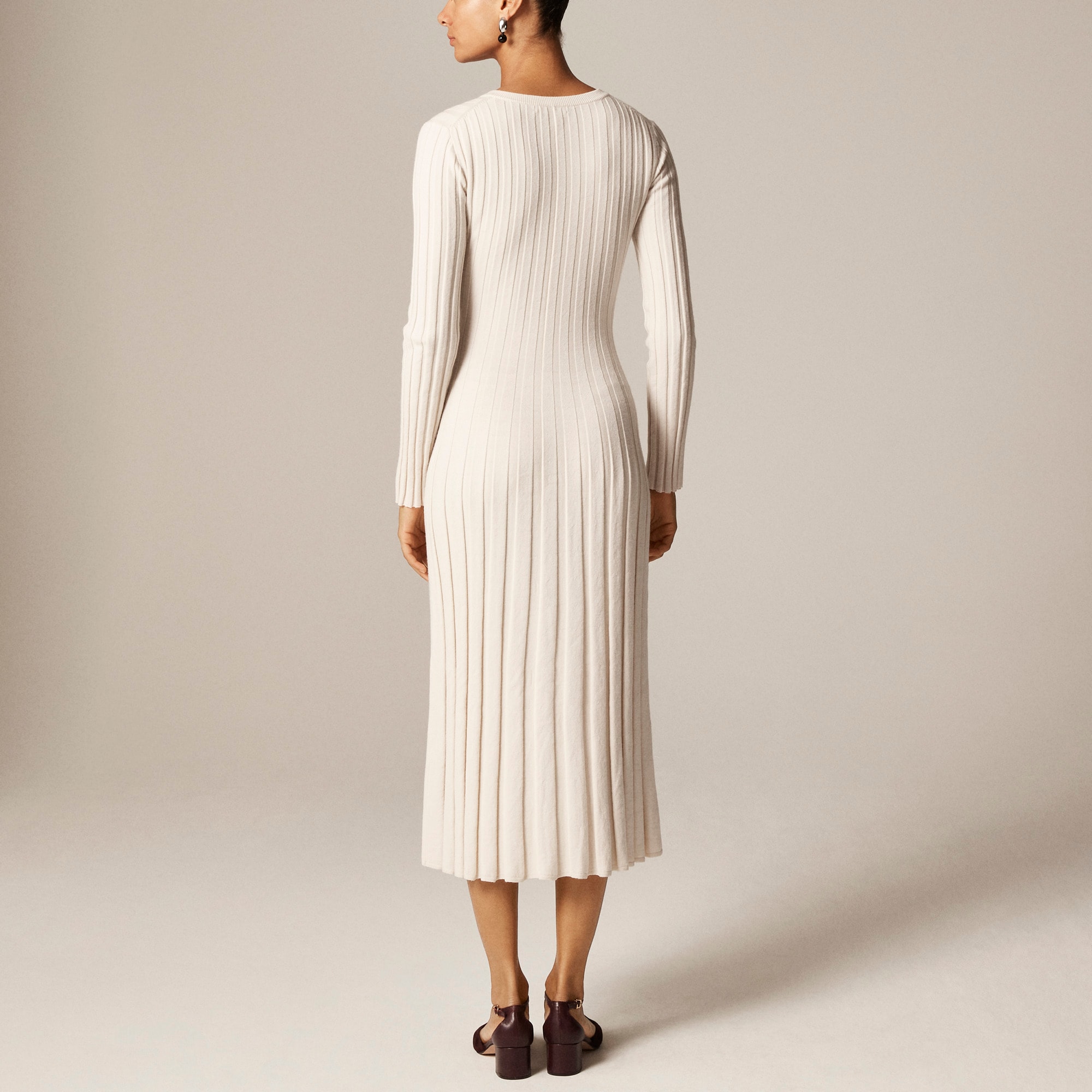 Wide-rib sweater-dress in merino wool blend