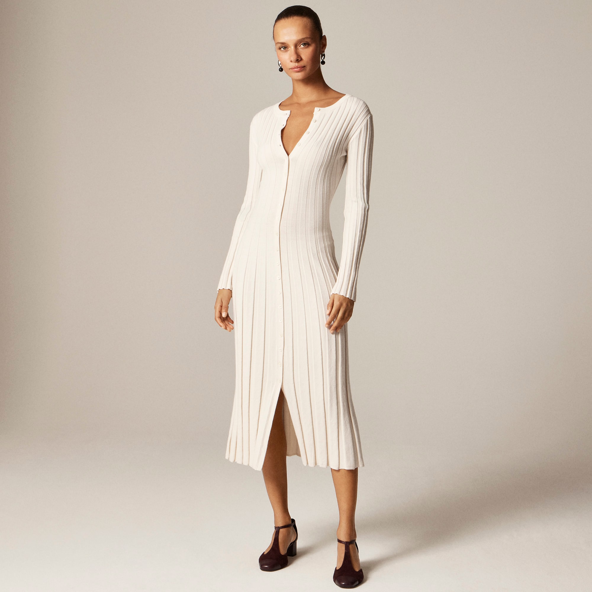  Wide-rib sweater-dress in merino wool