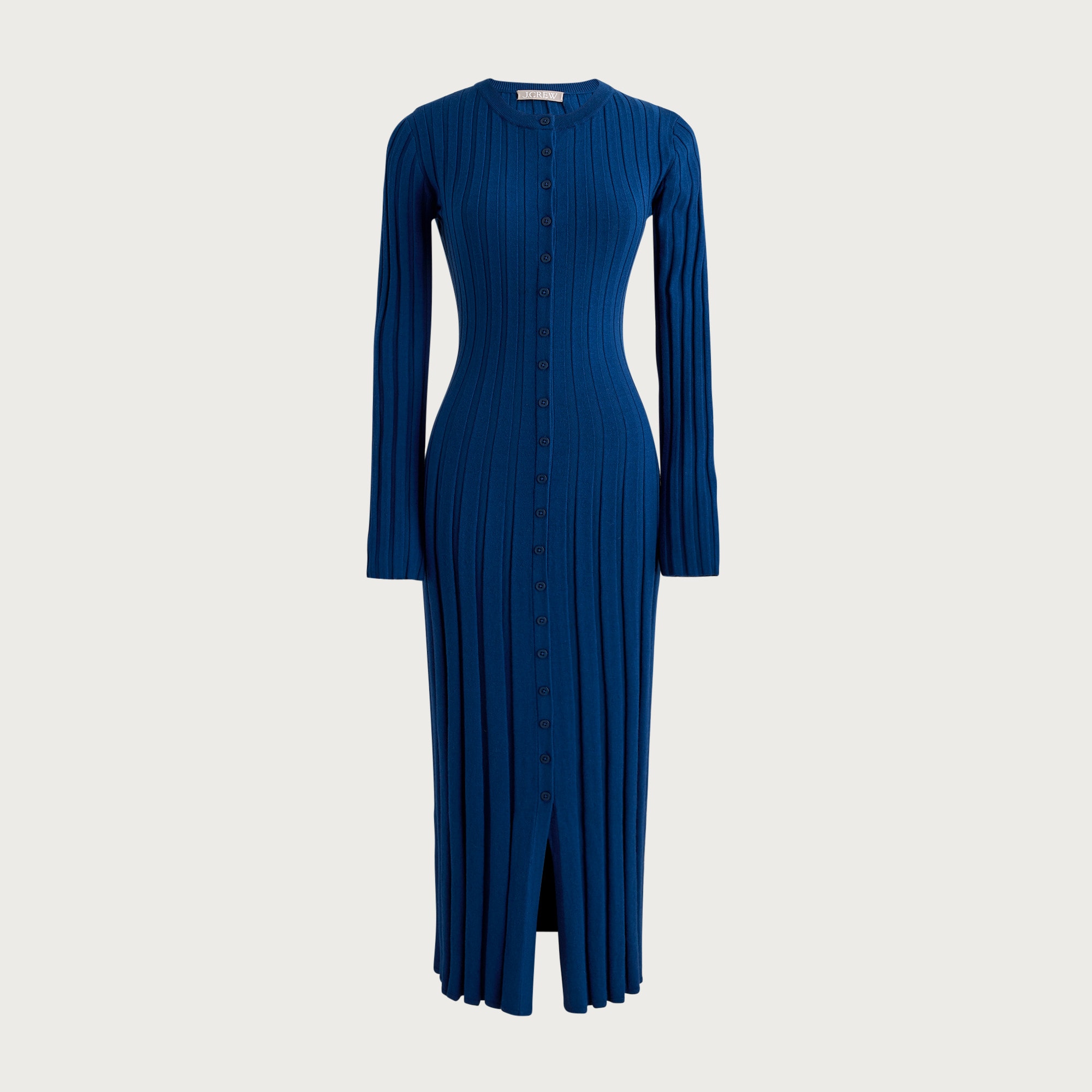 Wide-rib sweater-dress in merino wool blend