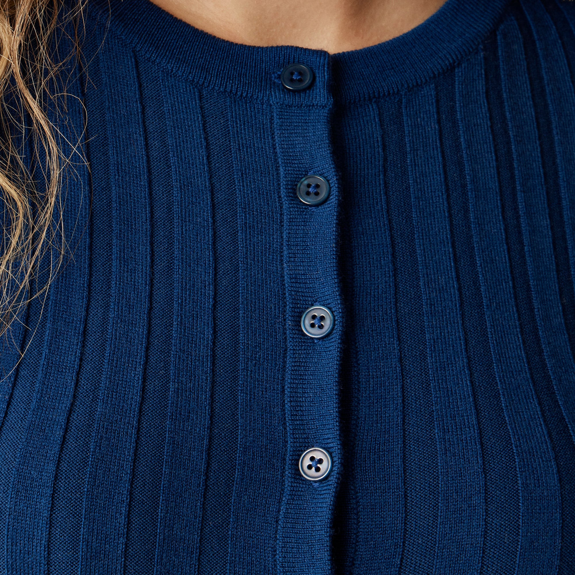 Wide-rib sweater-dress in merino wool blend