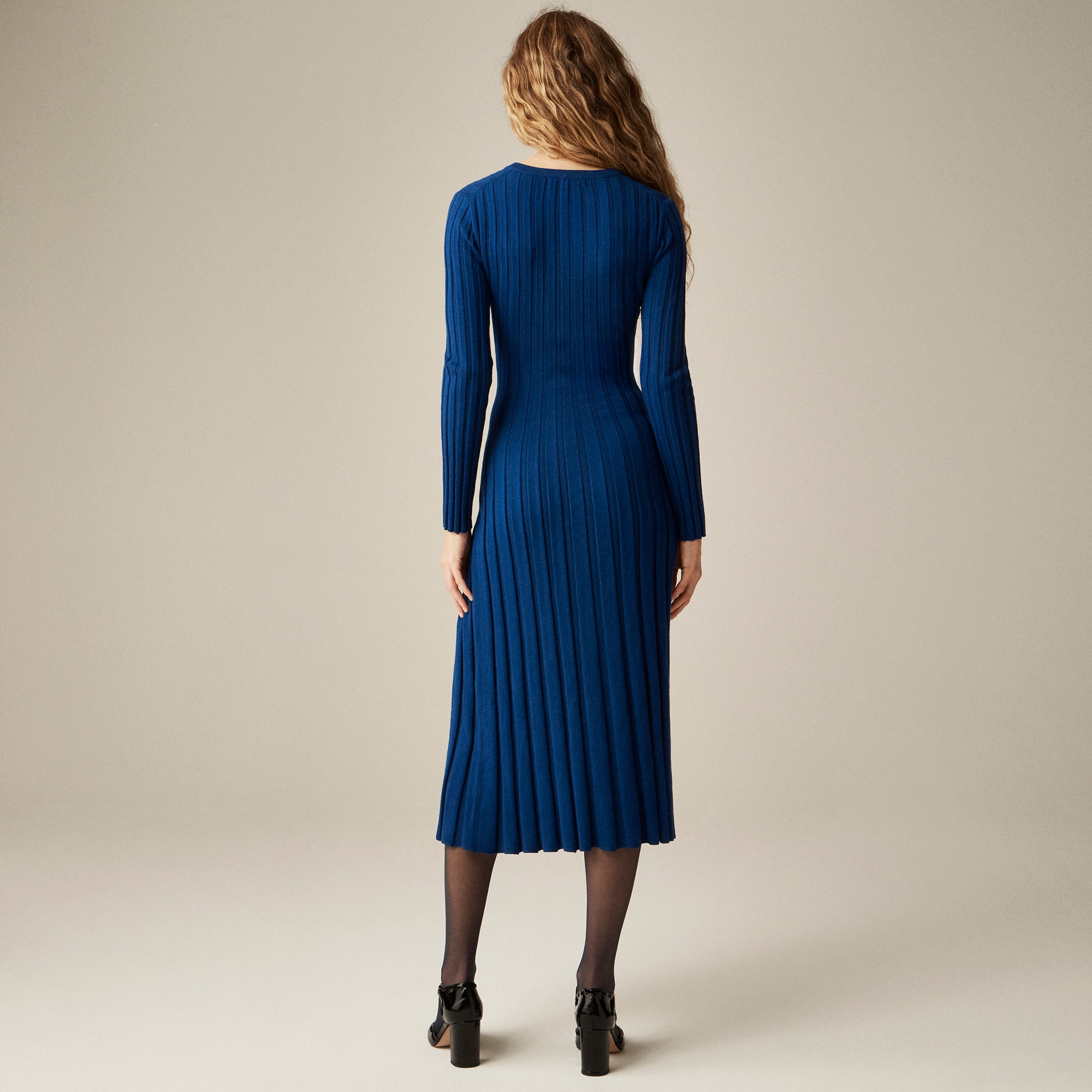 Wide-rib sweater-dress in merino wool