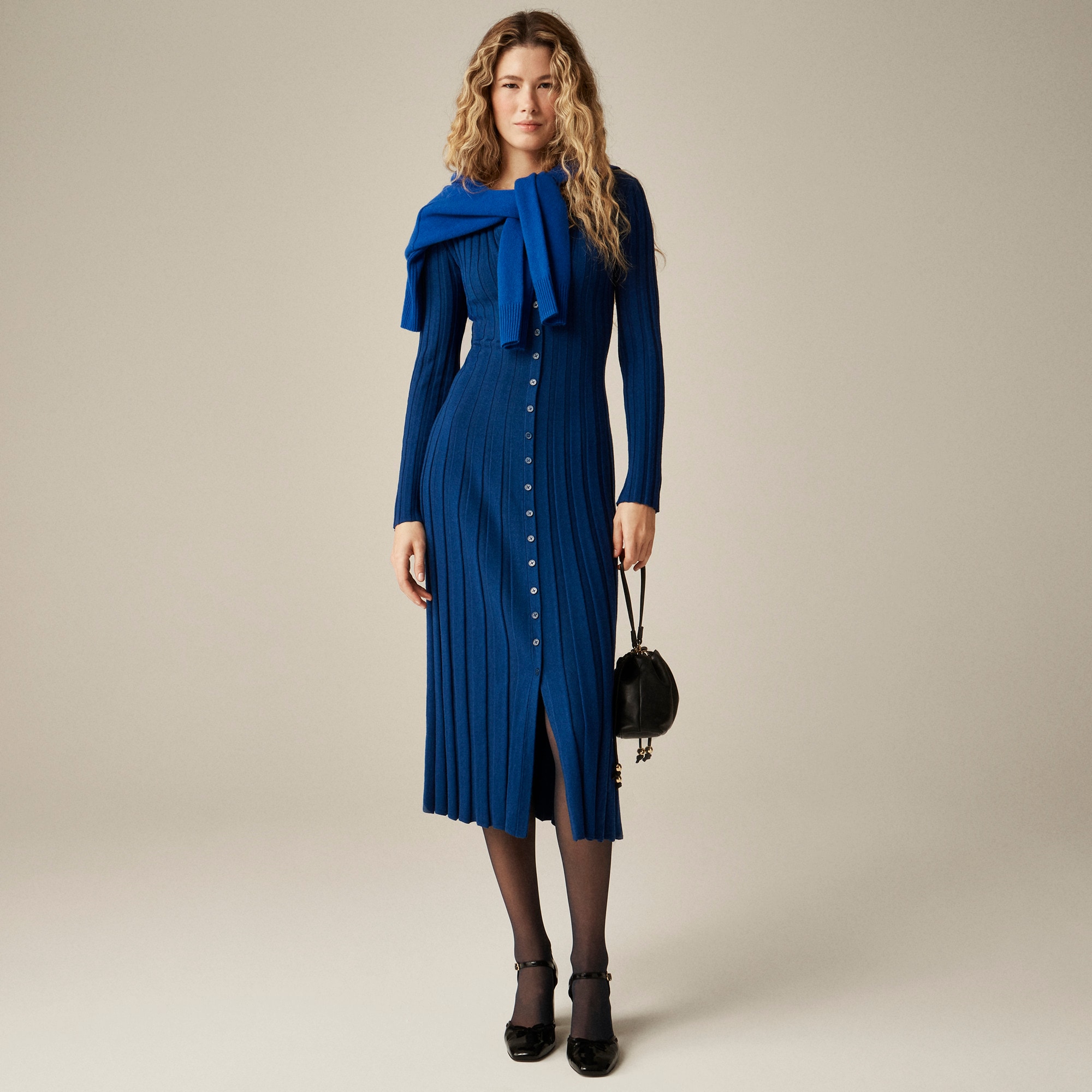 Wide-rib sweater-dress in merino wool