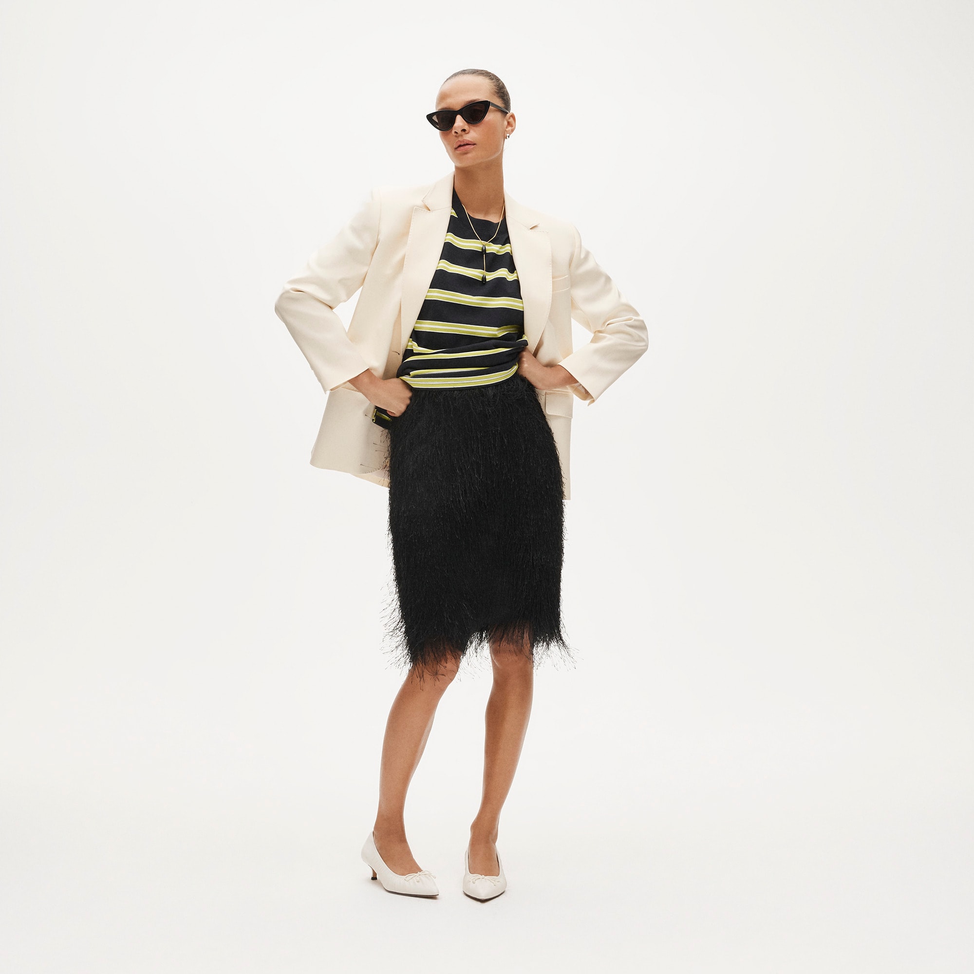 womens Collection fringe knee-length skirt