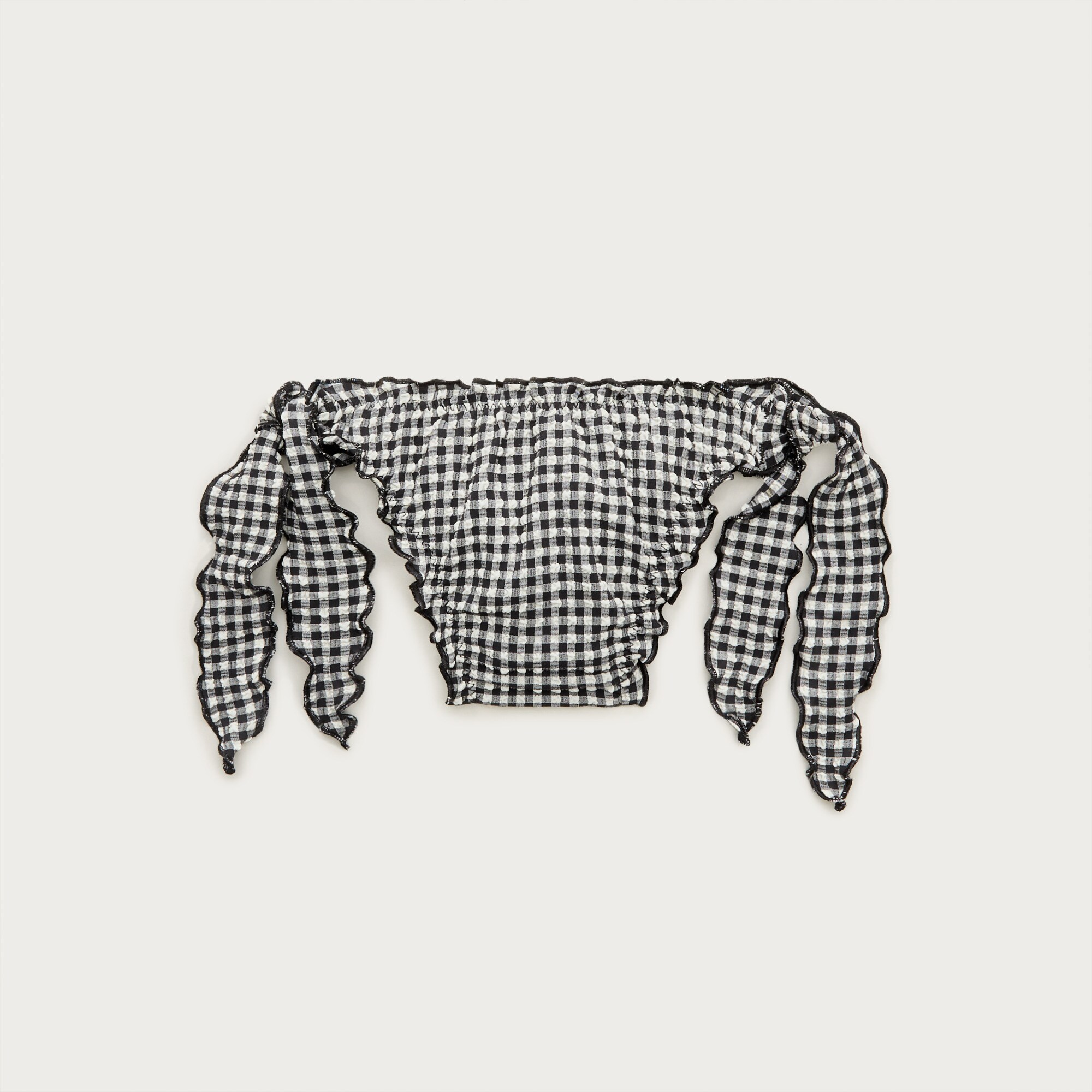 Lettuce-trim bikini bottom in gingham