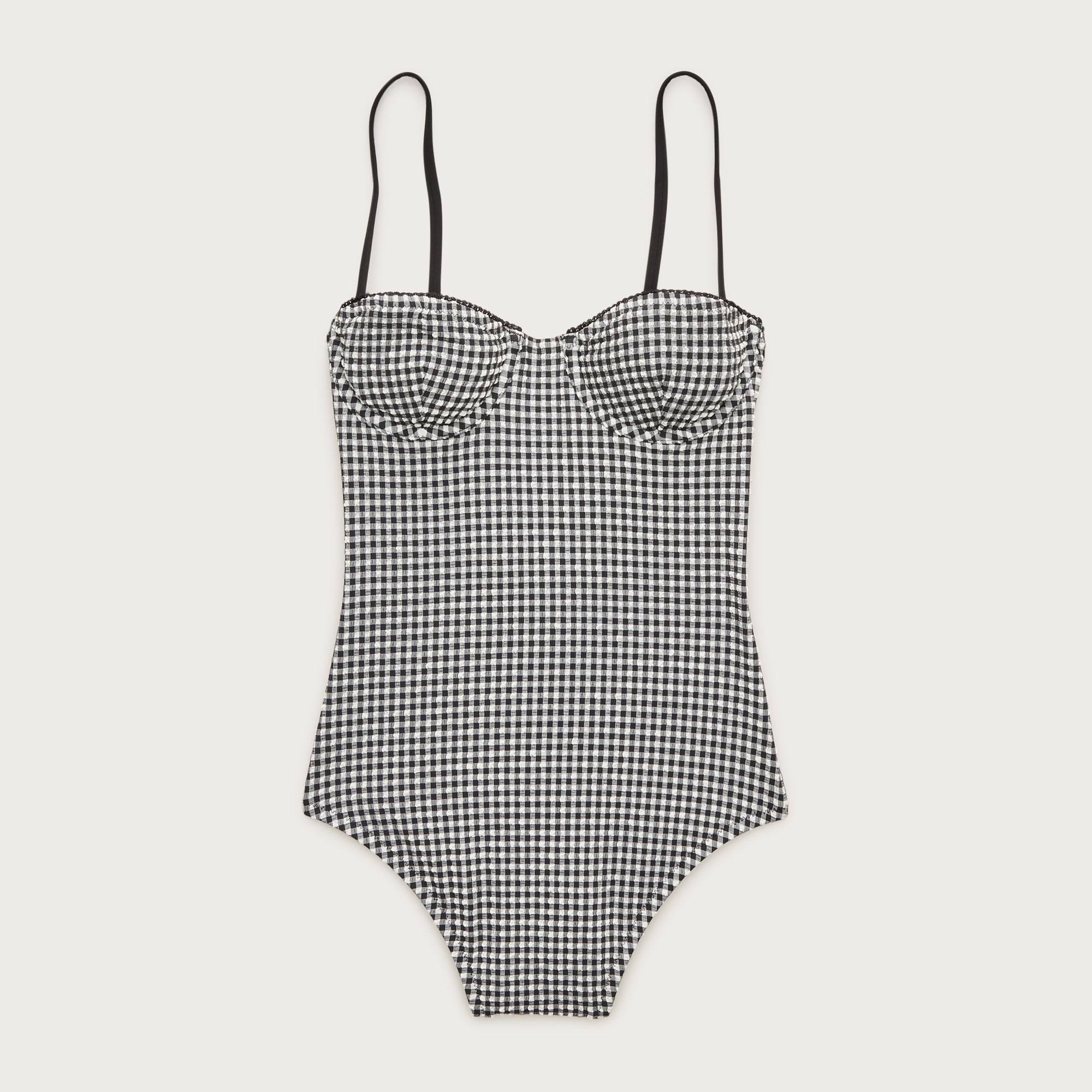 Balconette underwire one-piece in gingham