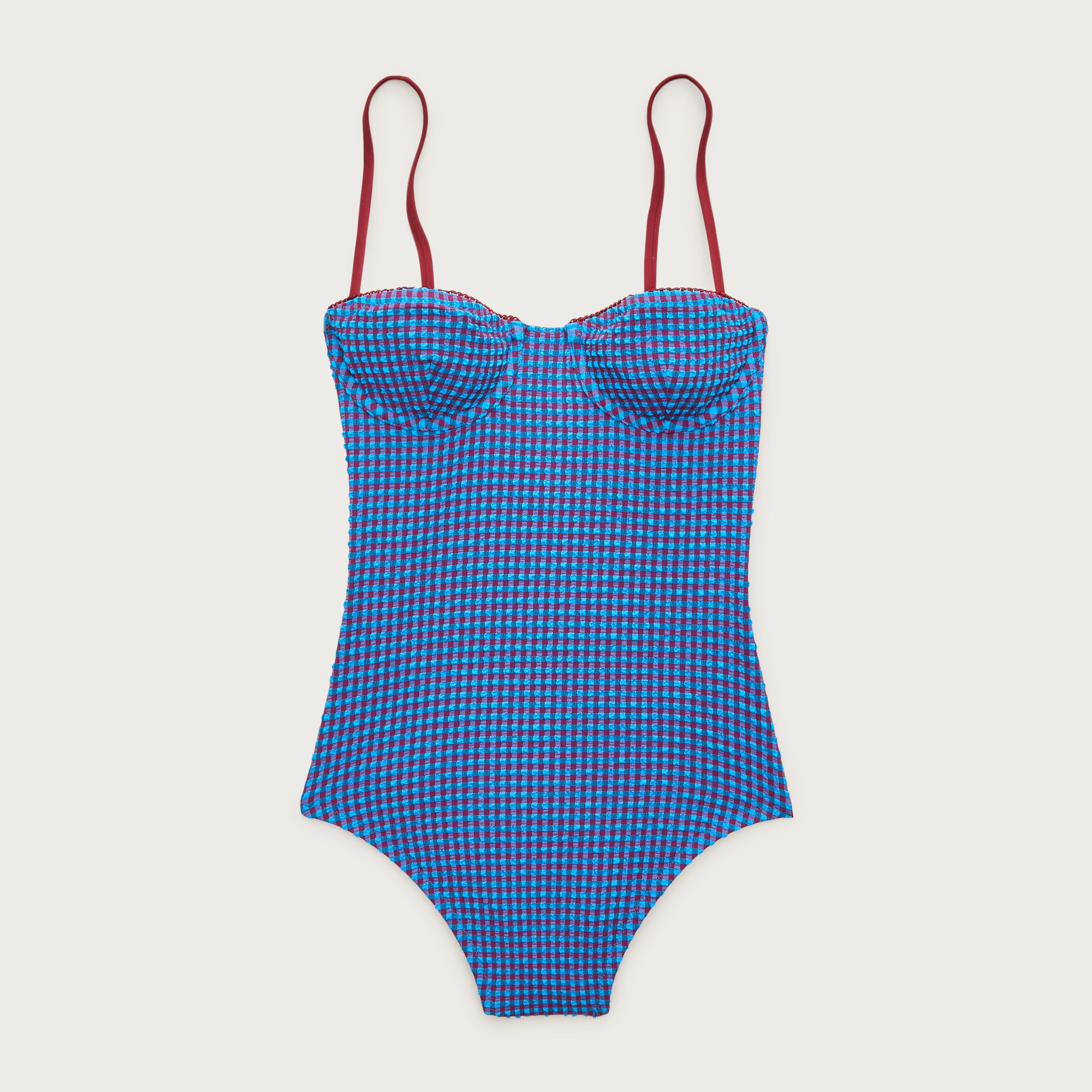  Balconette underwire one-piece in gingham
