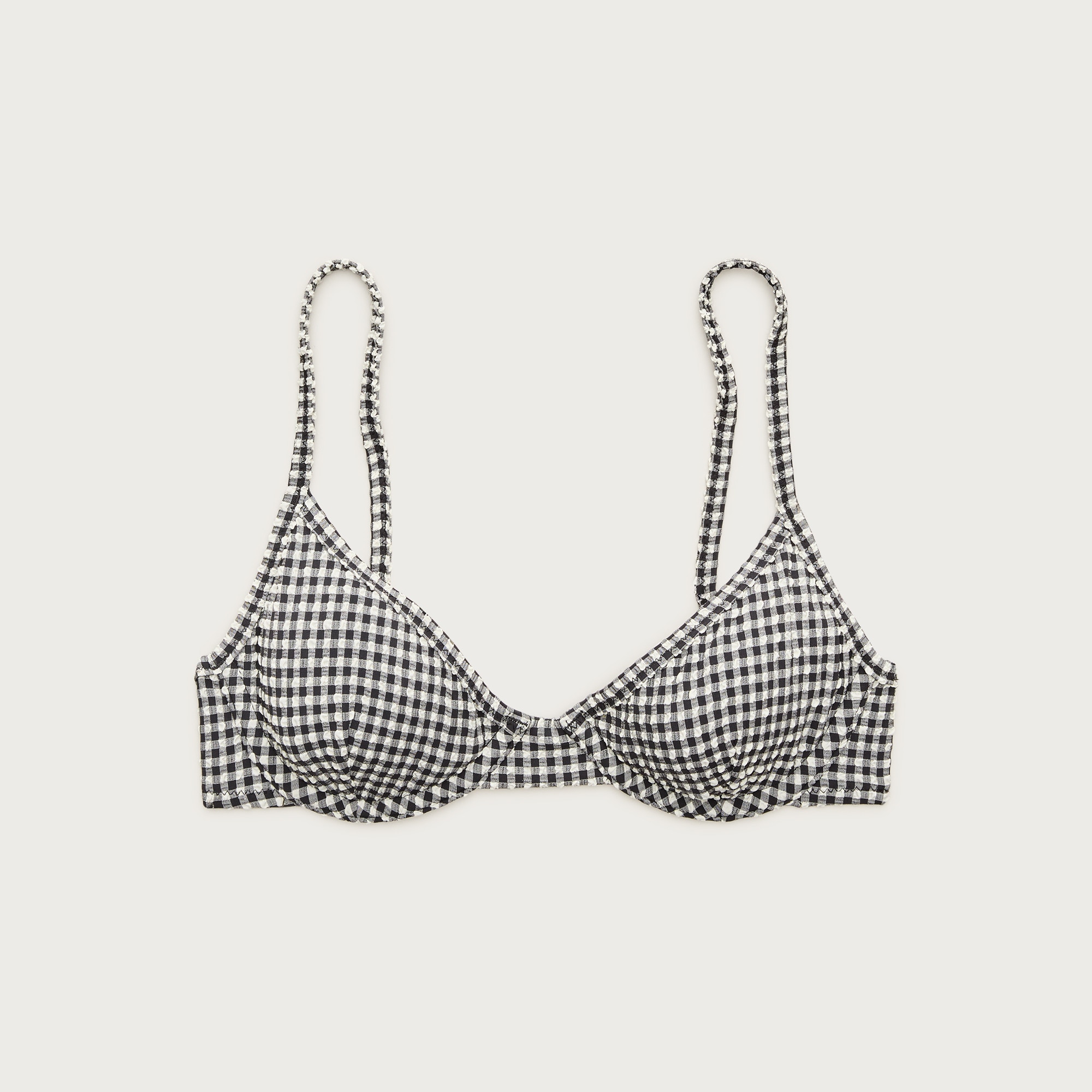 Underwire bikini top in gingham