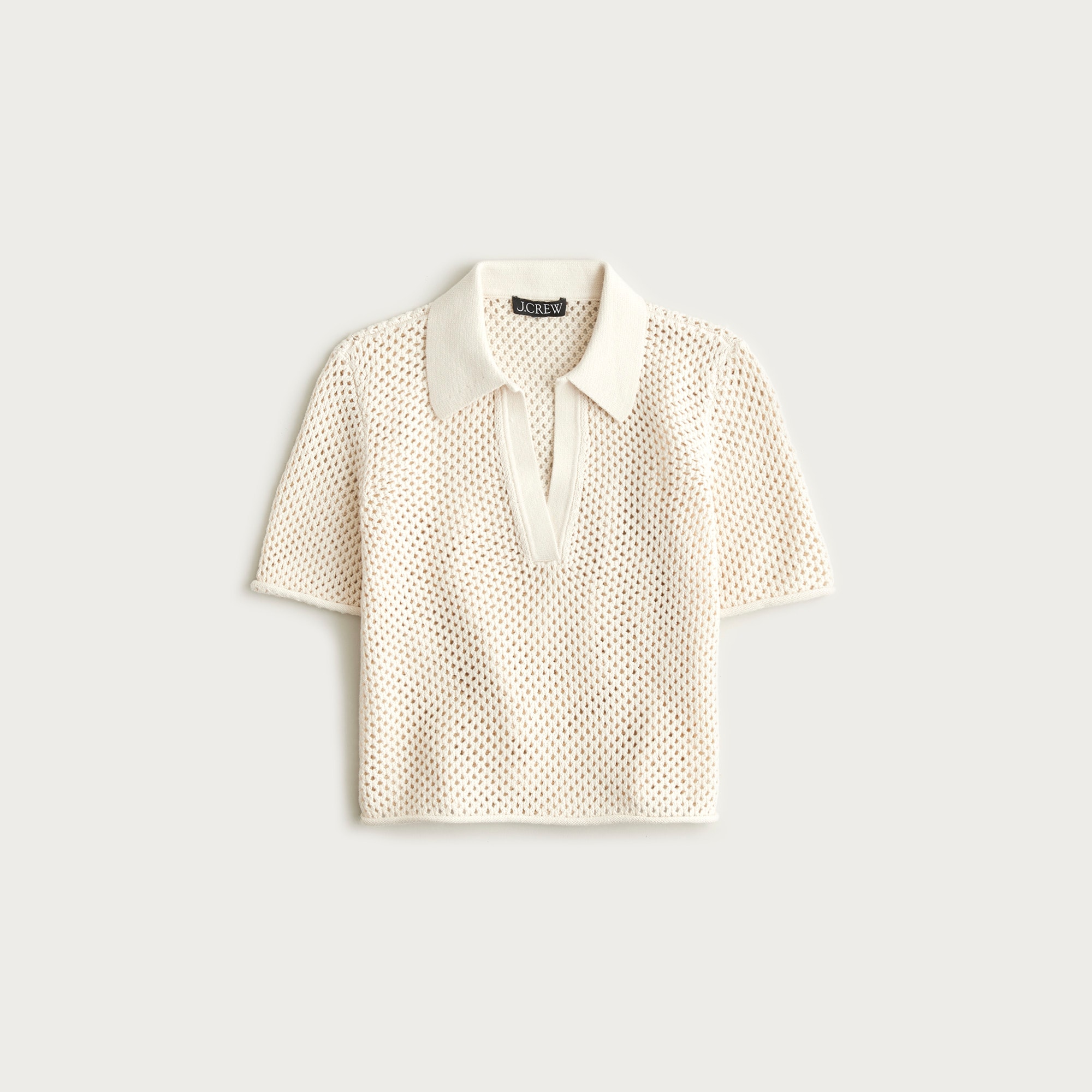Crochet beach polo shirt in cotton