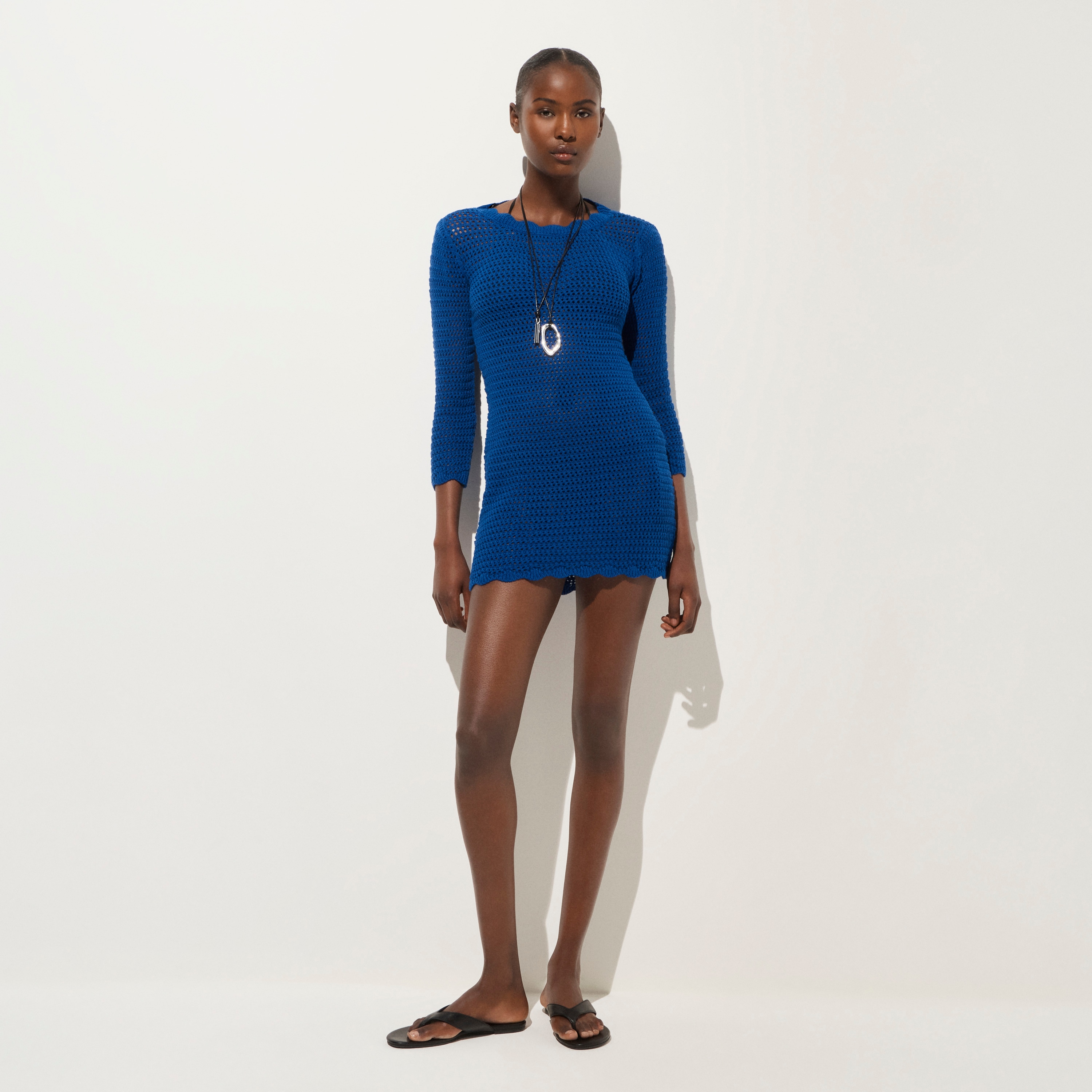 Scallop-trim Crochet Mini Dress For Women | J.Crew