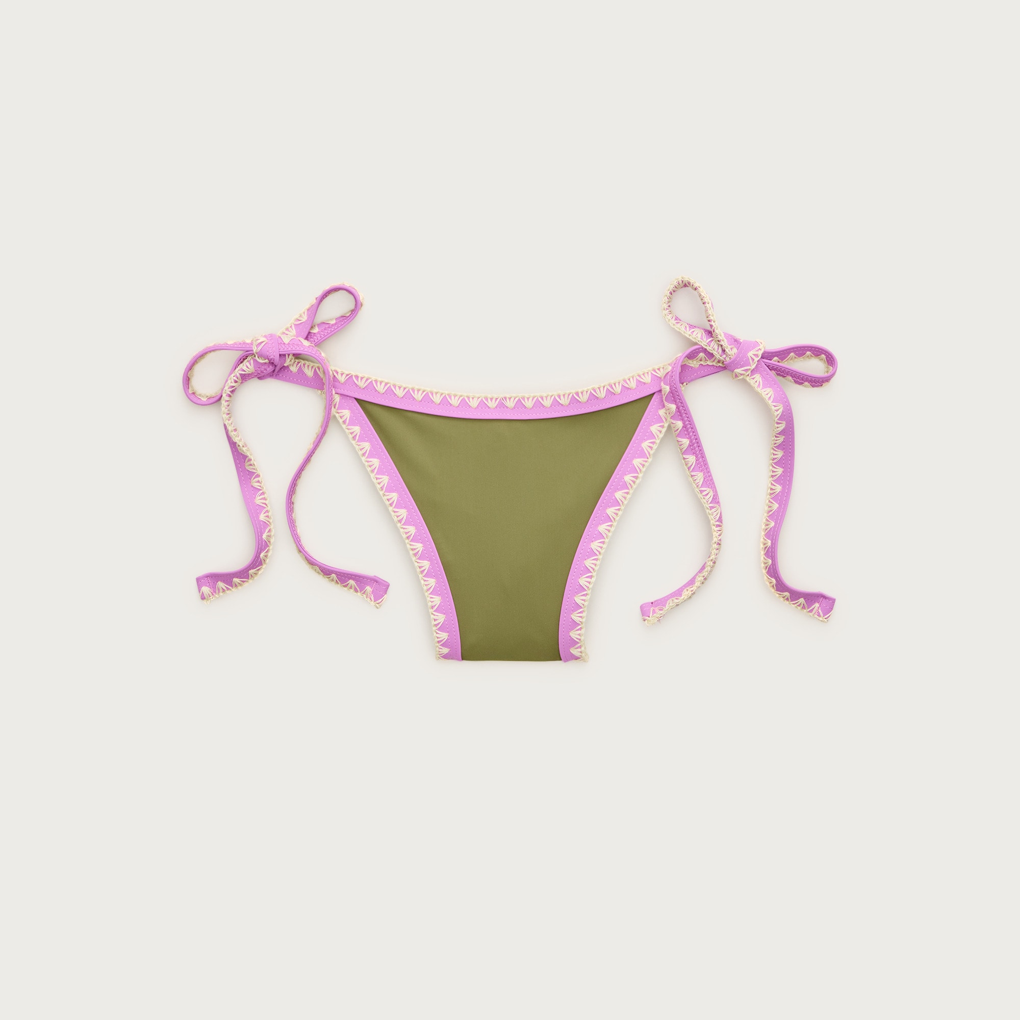 Cheeky crochet-trim string bikini bottom - image 2