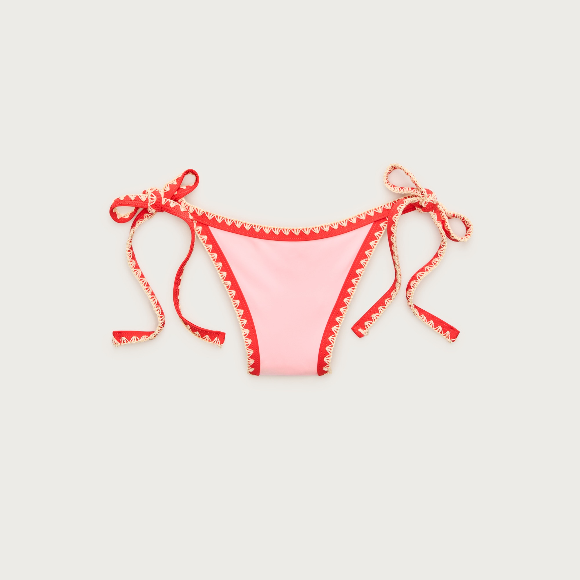 Cheeky crochet-trim string bikini bottom