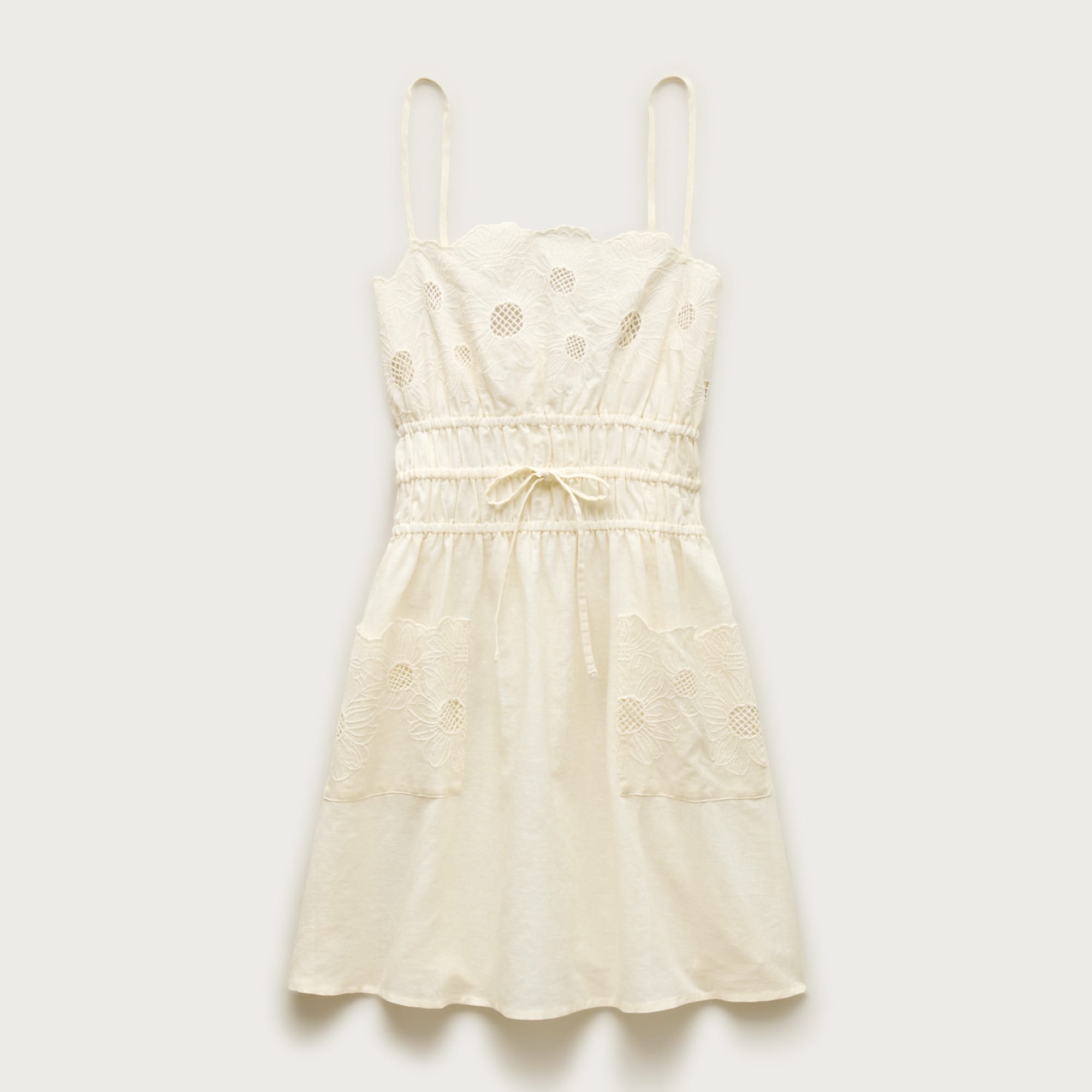 Embroidered mini dress in linen-cotton blend from J.Crew - $99.50 (32% off)