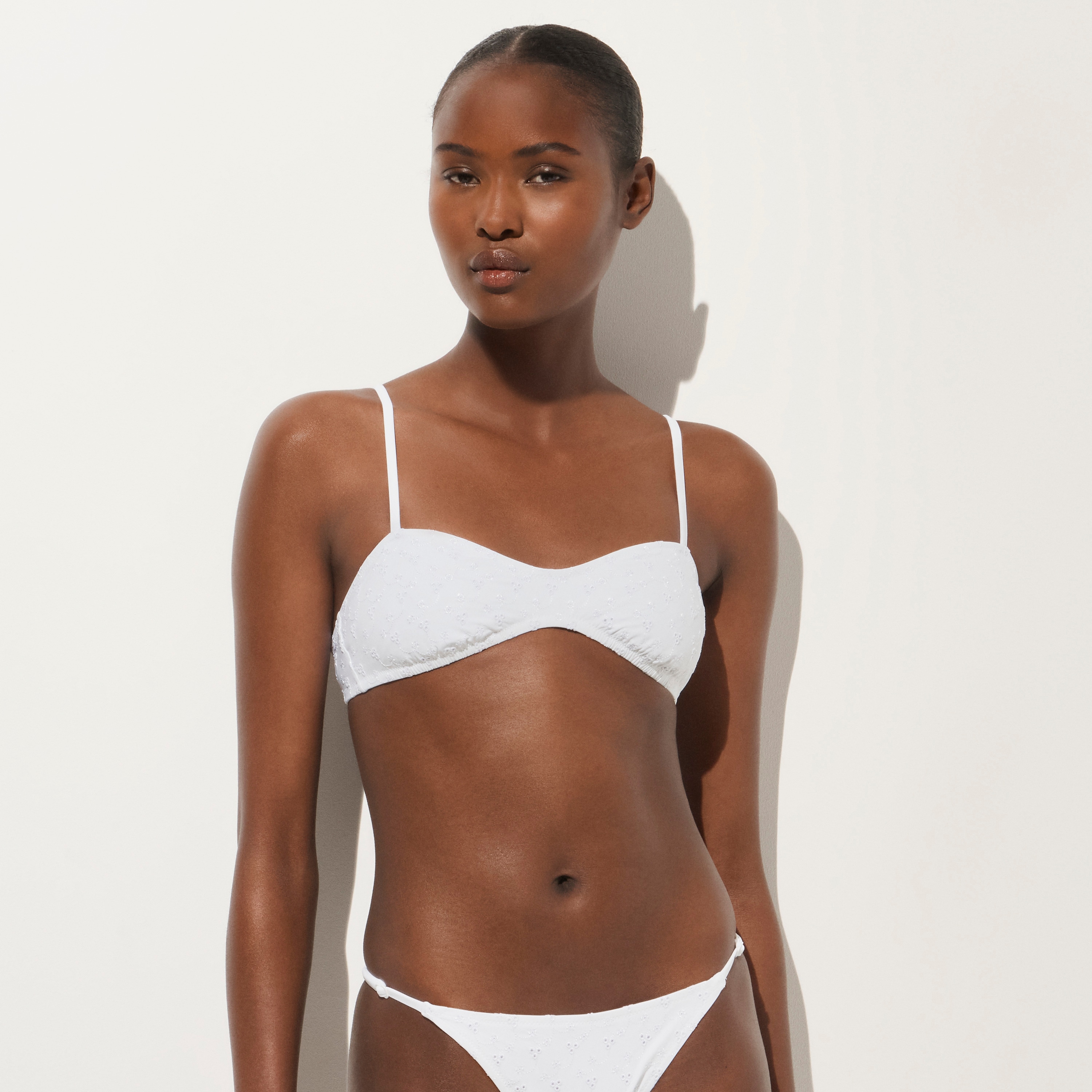 Wave eyelet bikini top