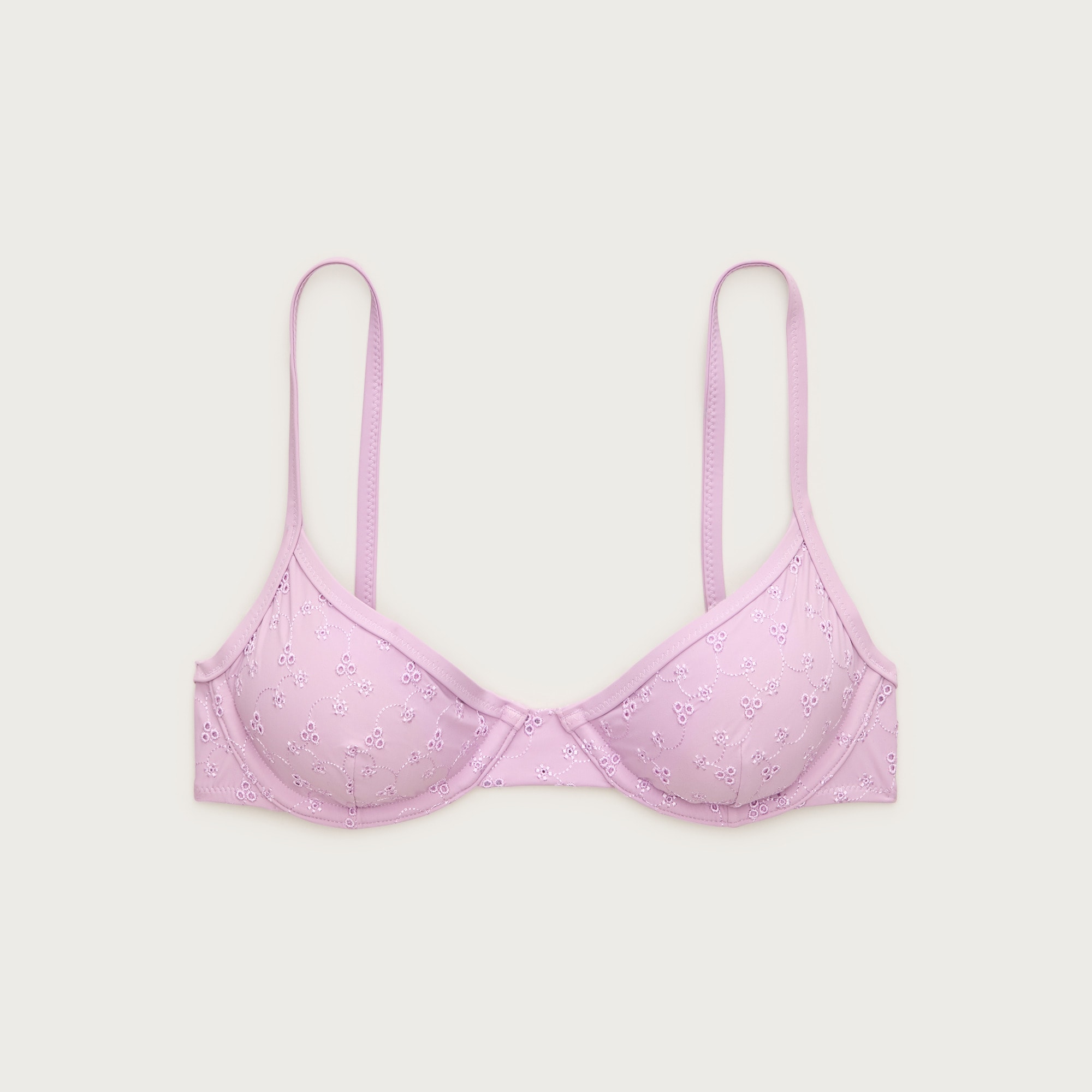 Underwire eyelet bikini top