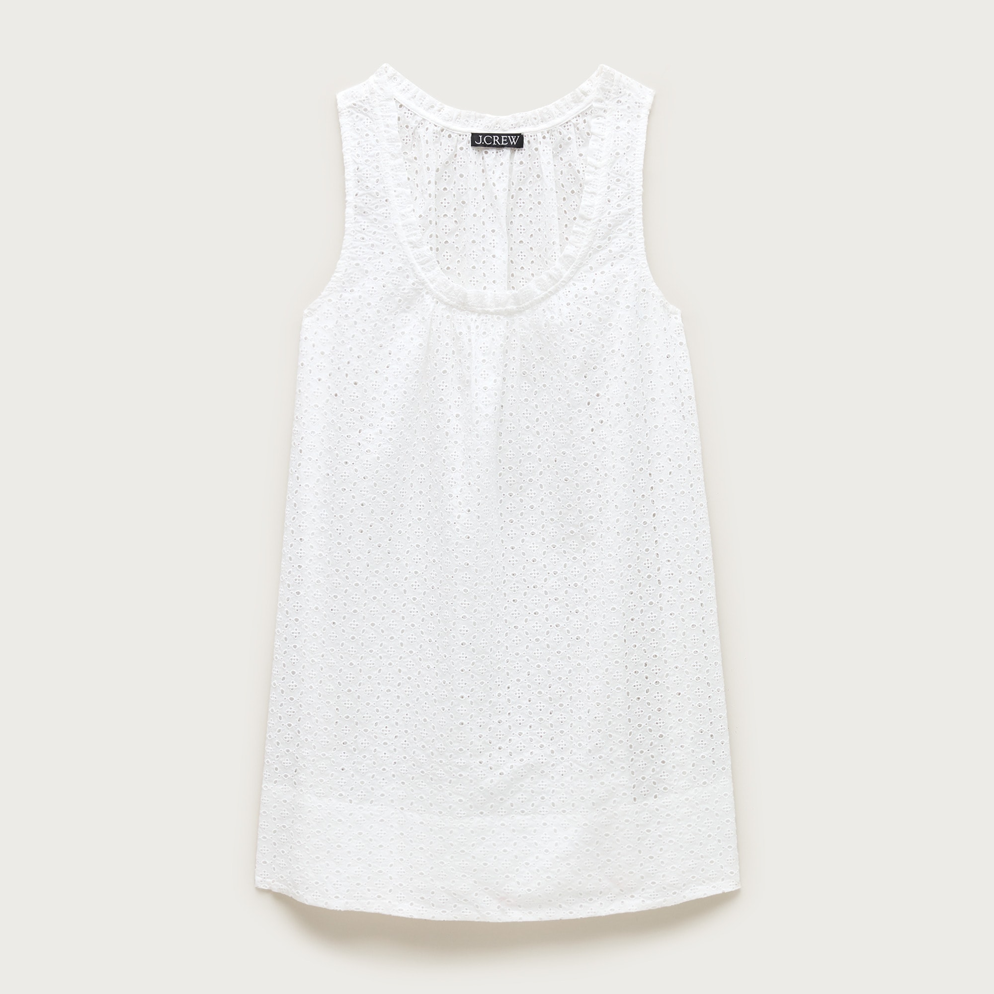 Ruffle-trim scoopneck eyelet mini dress from J.Crew - $128