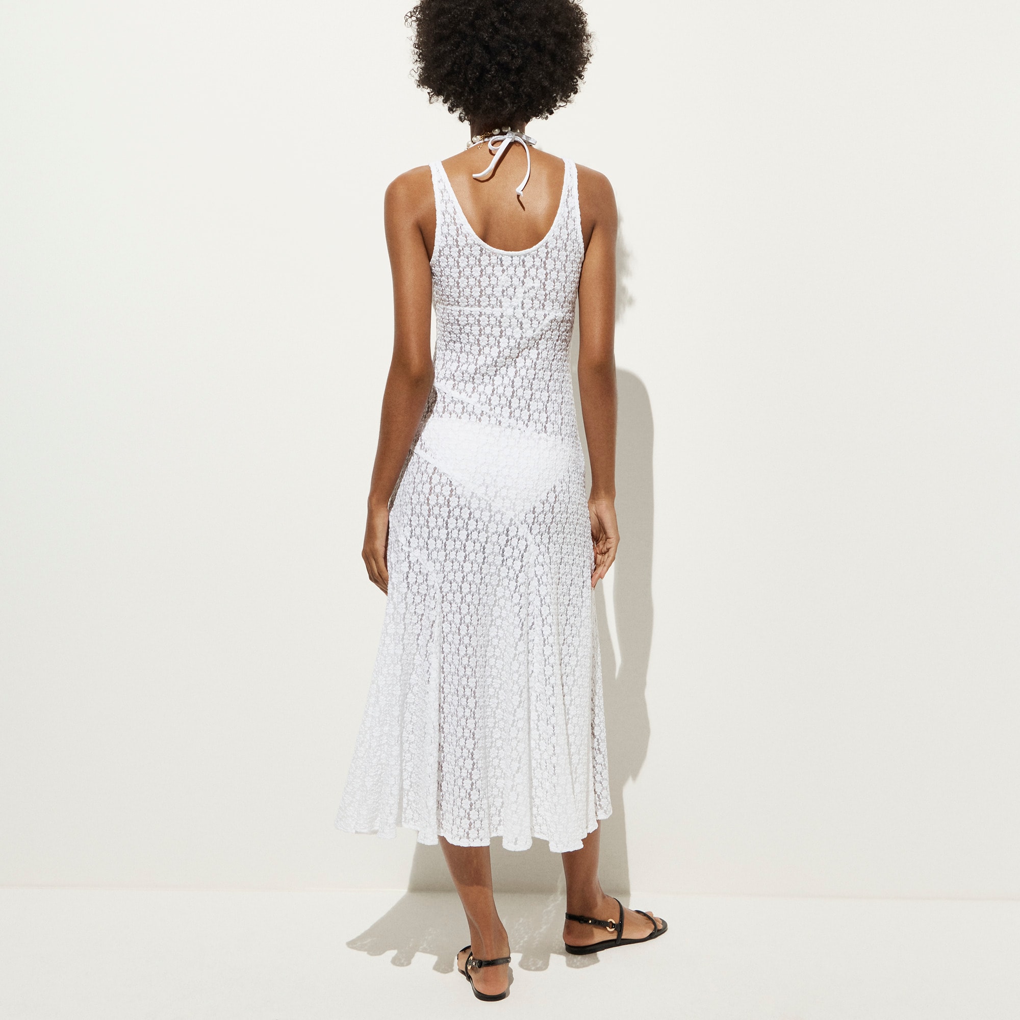 Sheer scoopneck lace dress