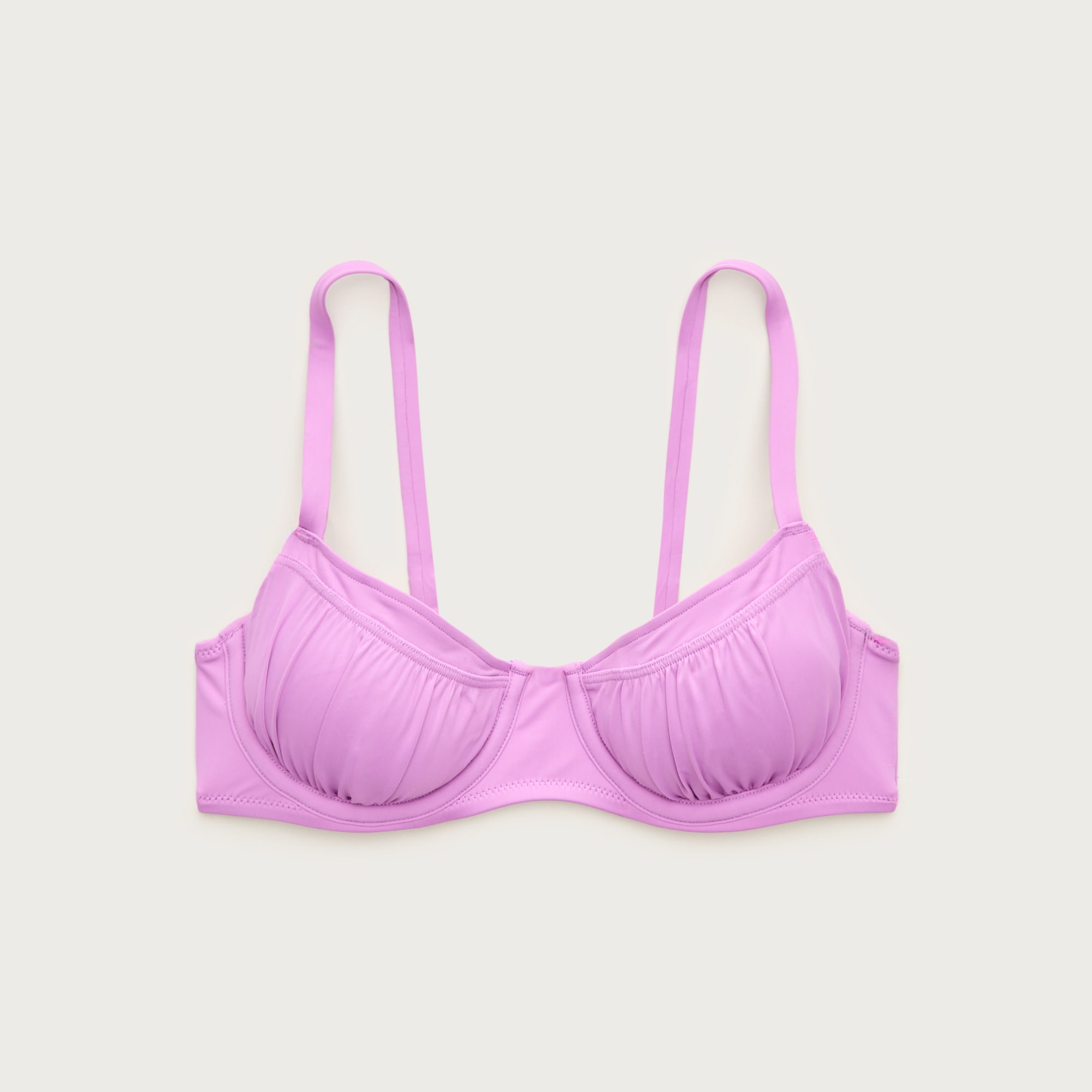 Ruched underwire bikini top