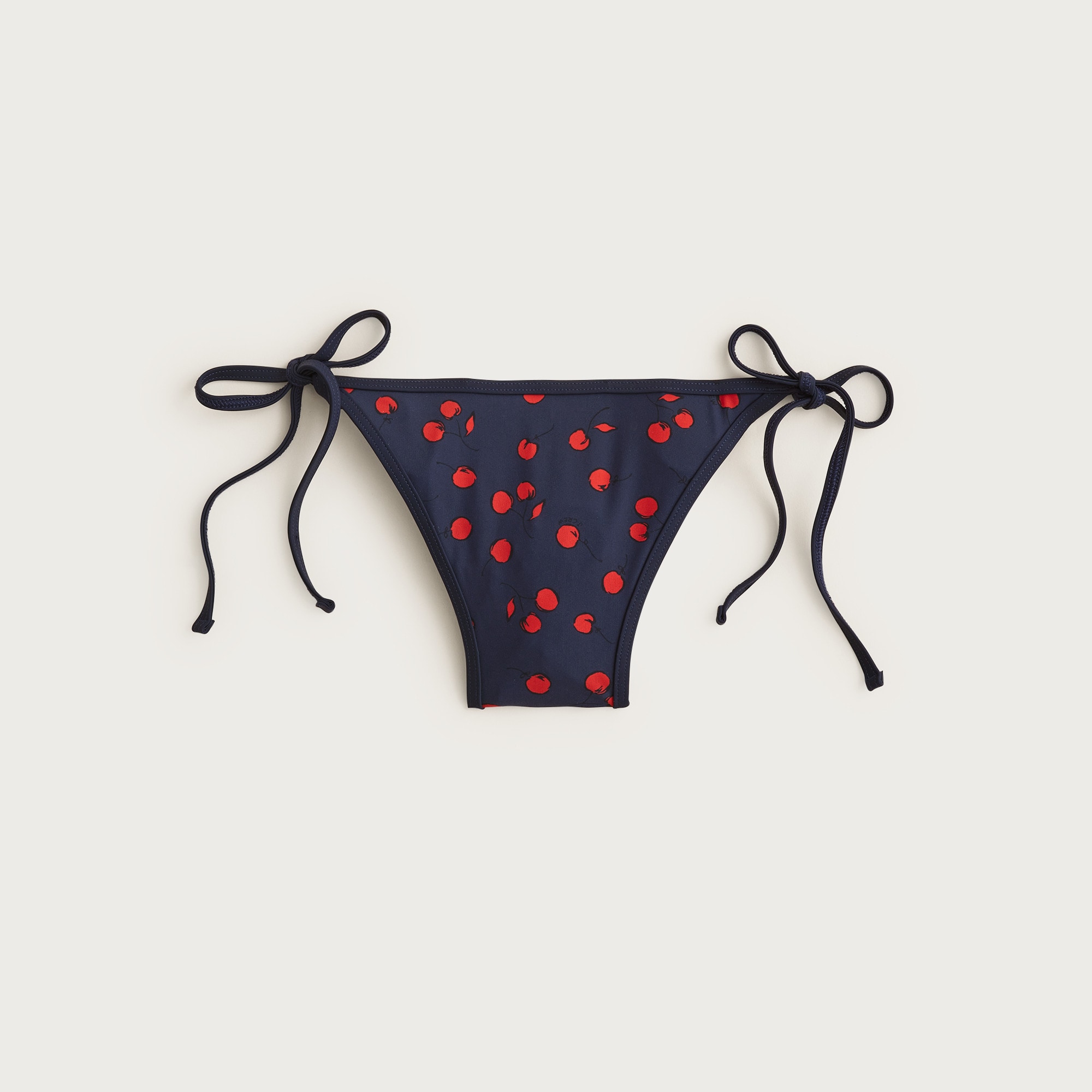Hipster string bikini bottom in cherry print
