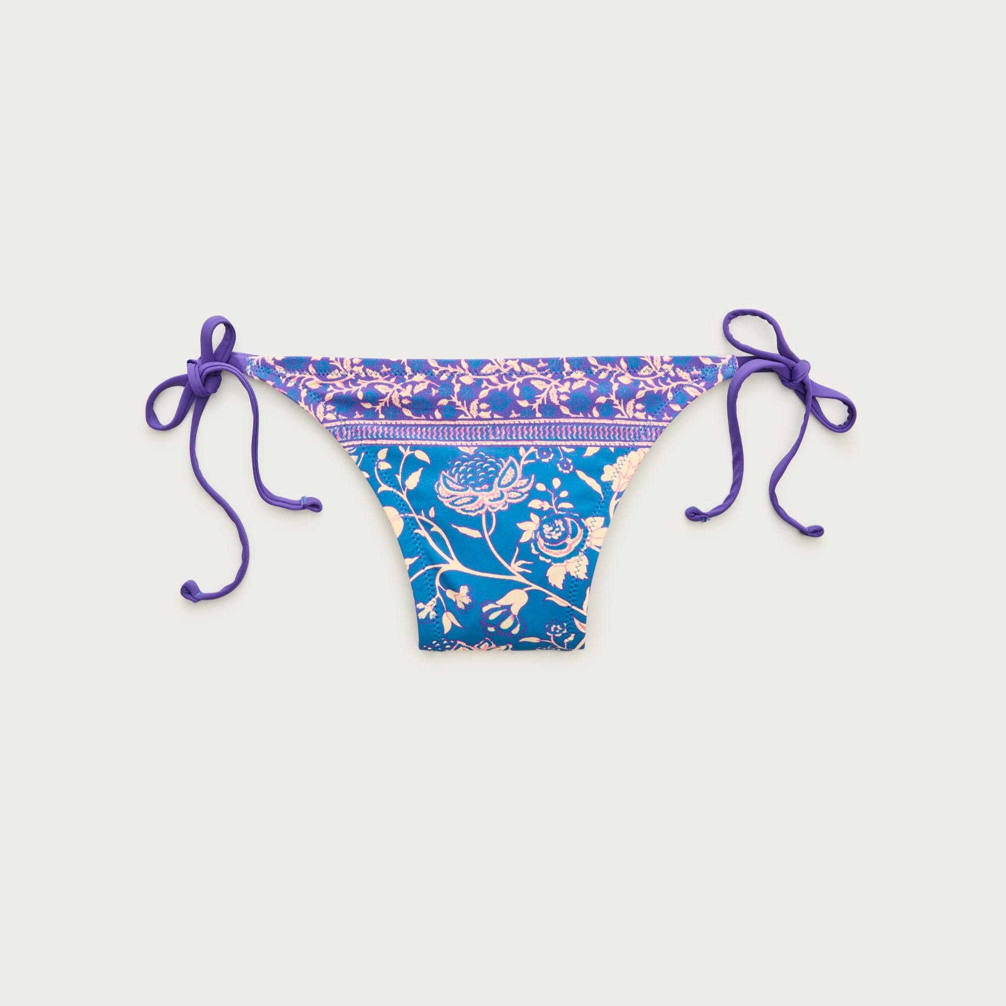 Hipster string bikini bottom in floral print
