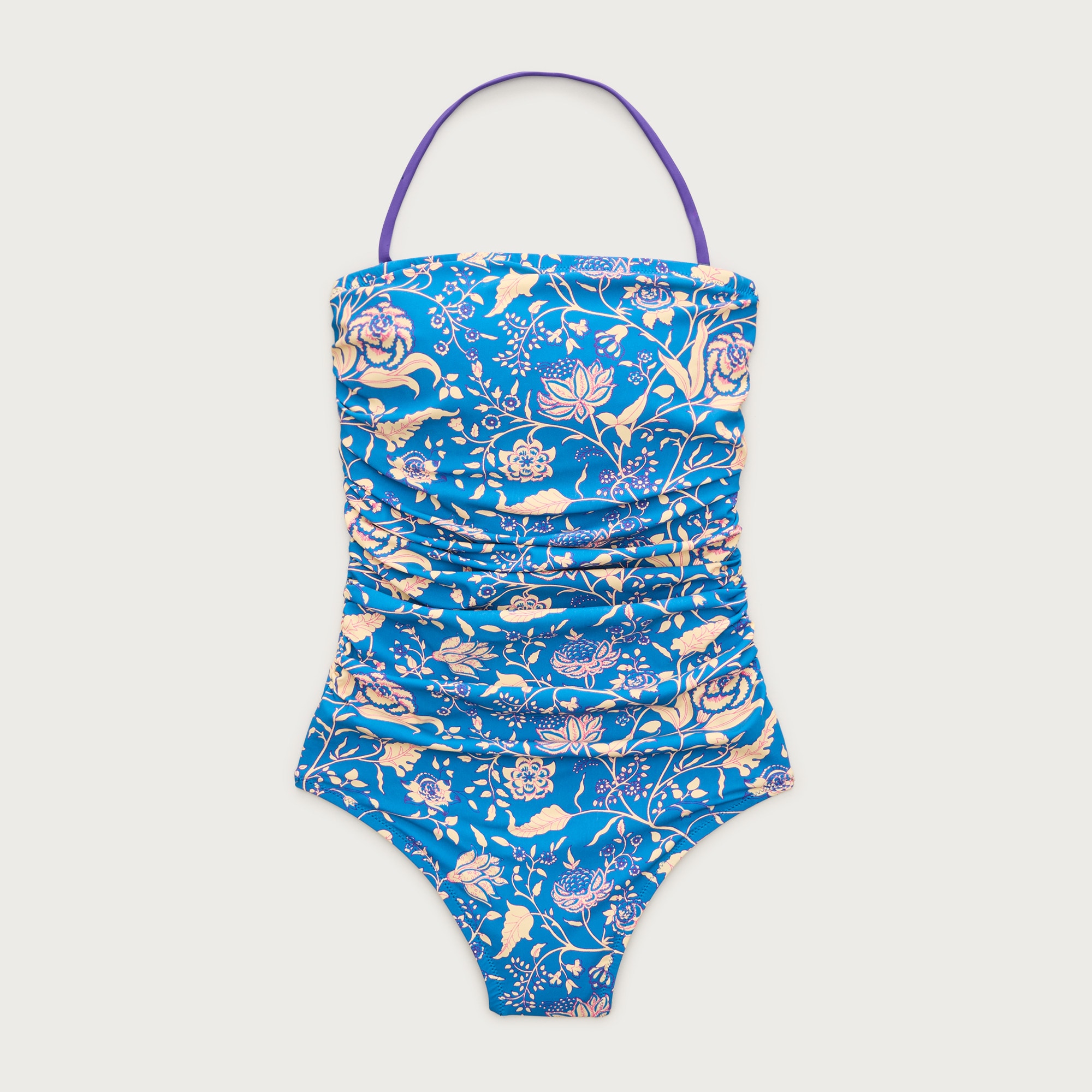 Gemma Ruched Bandeau One-piece In Floral Print For Women | J.Crew