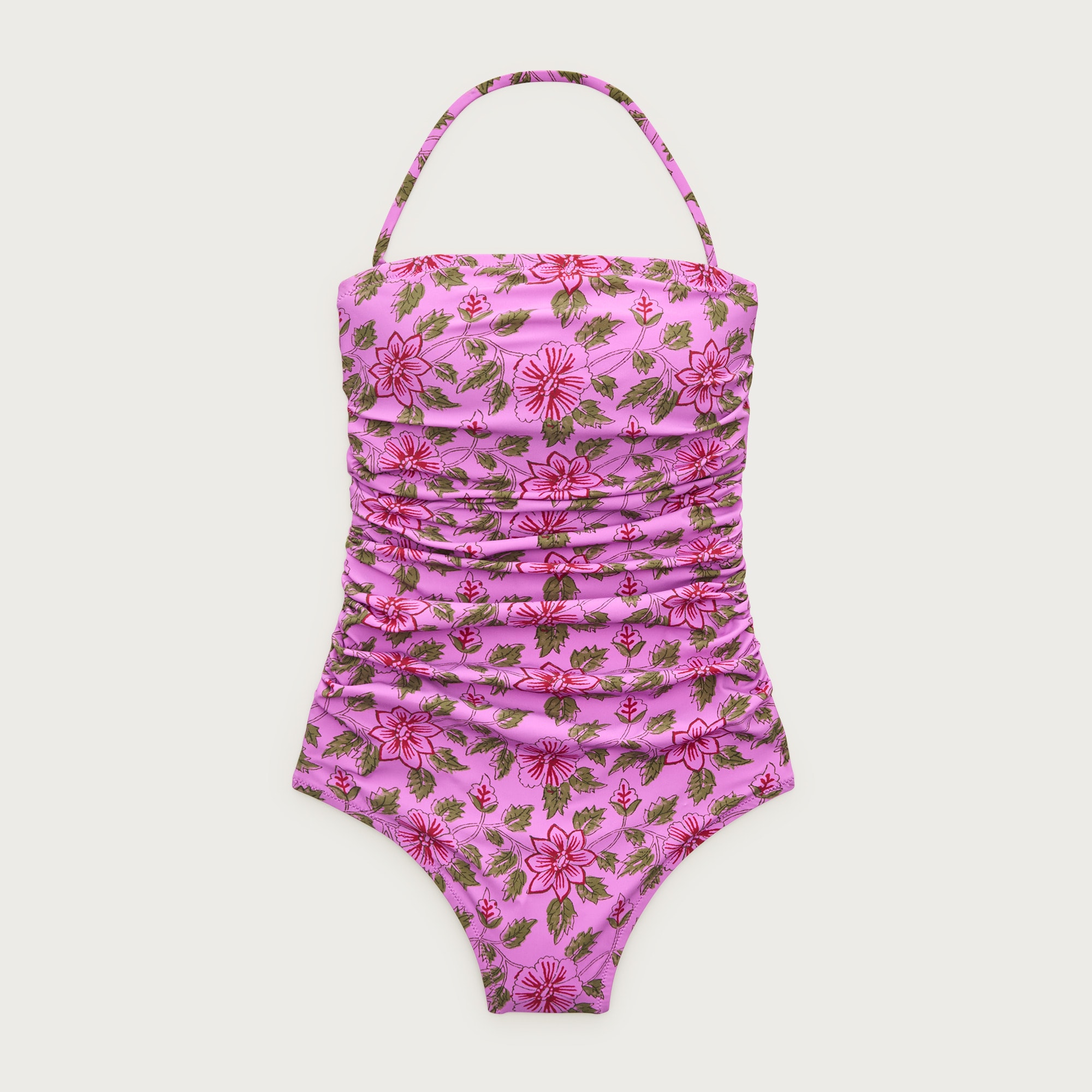 Gemma ruched bandeau one-piece in iris floral - image 5