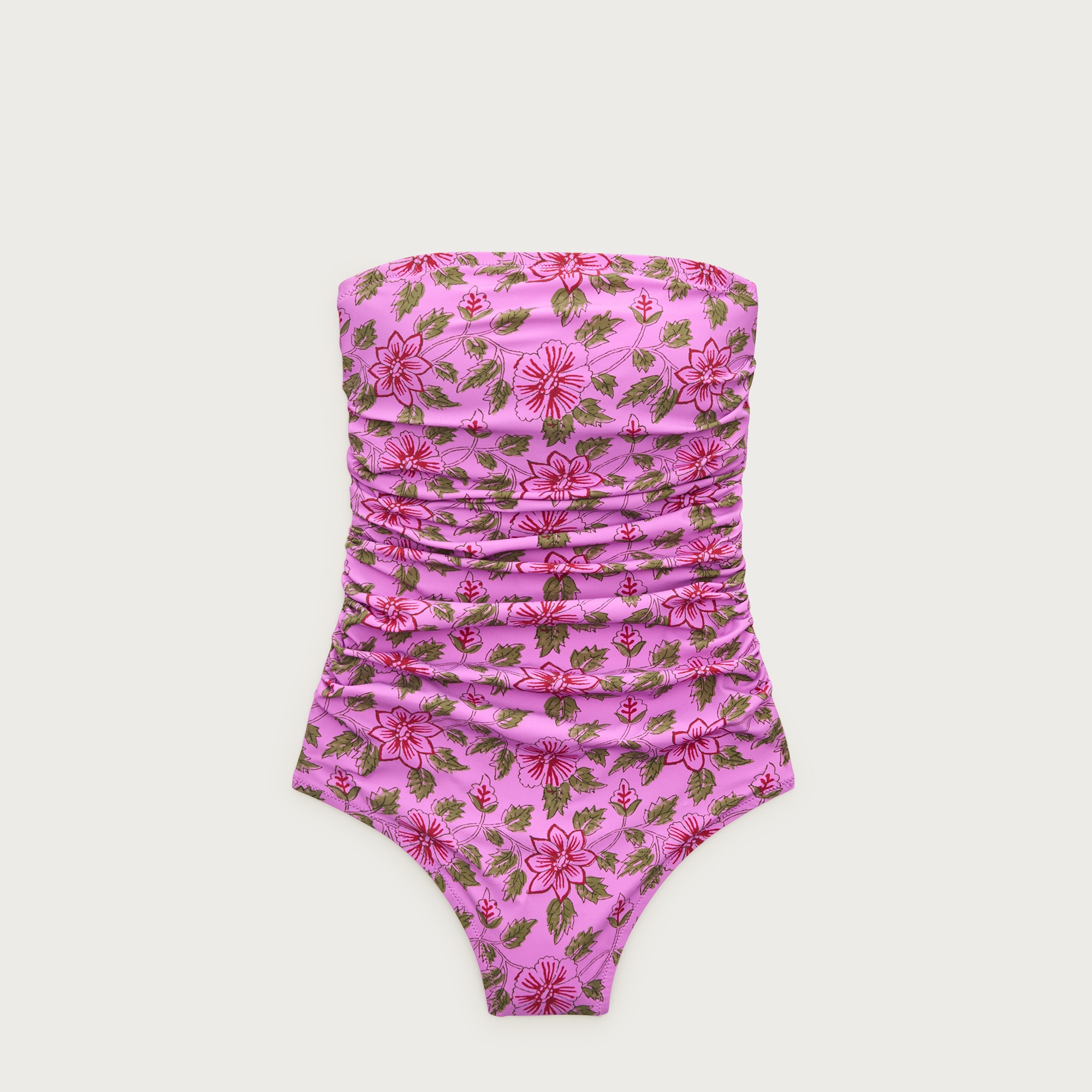 Gemma ruched bandeau one-piece in iris floral